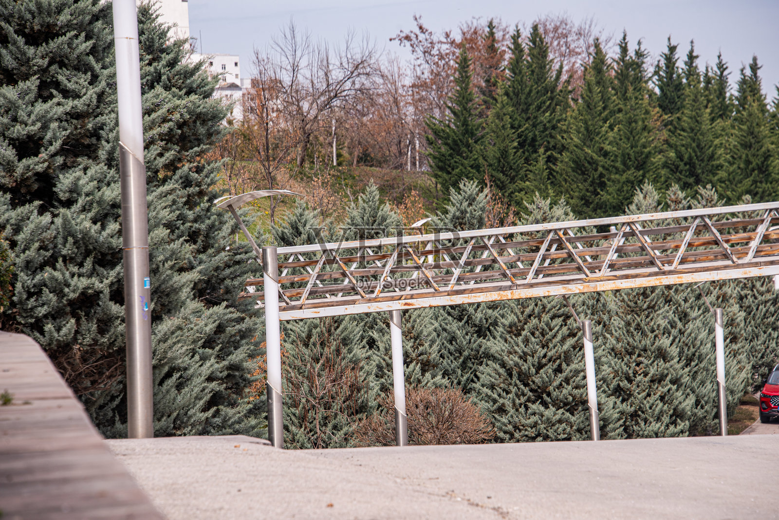 观景露台步道和桁架系统细节照片摄影图片