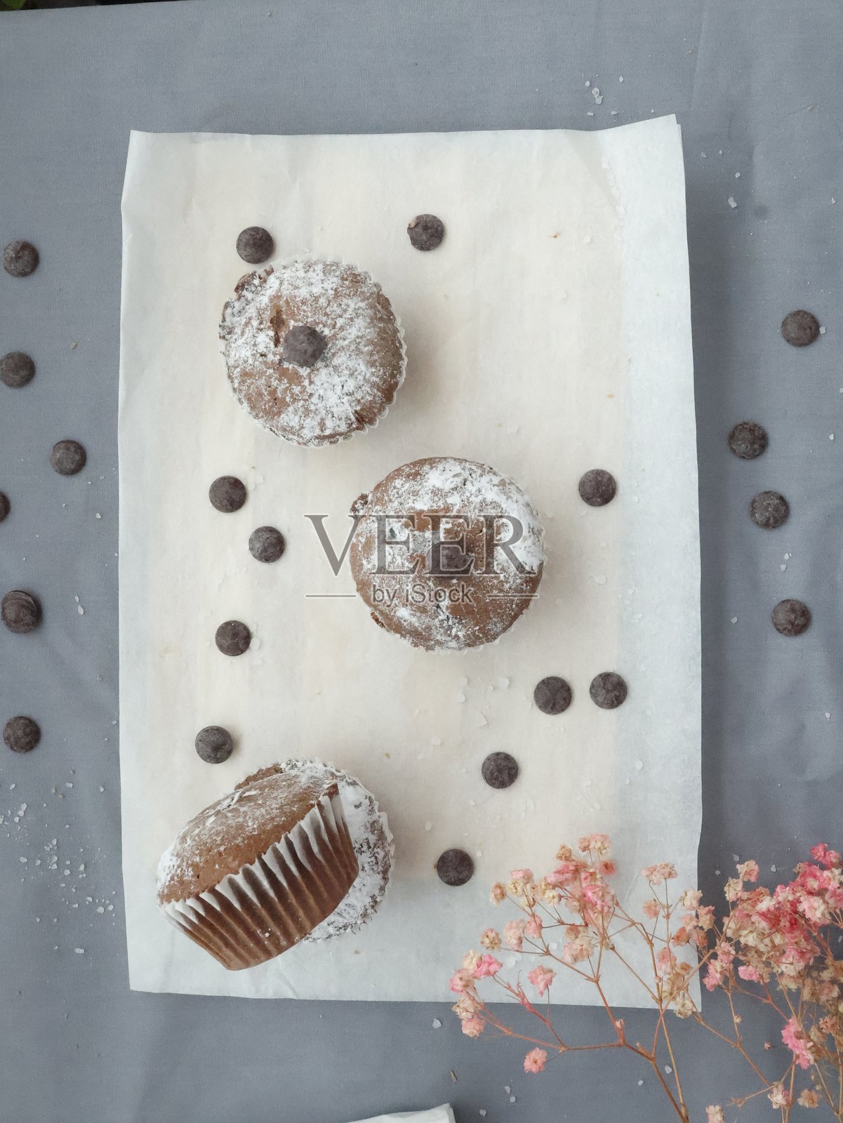 巧克力迷你松饼照片摄影图片