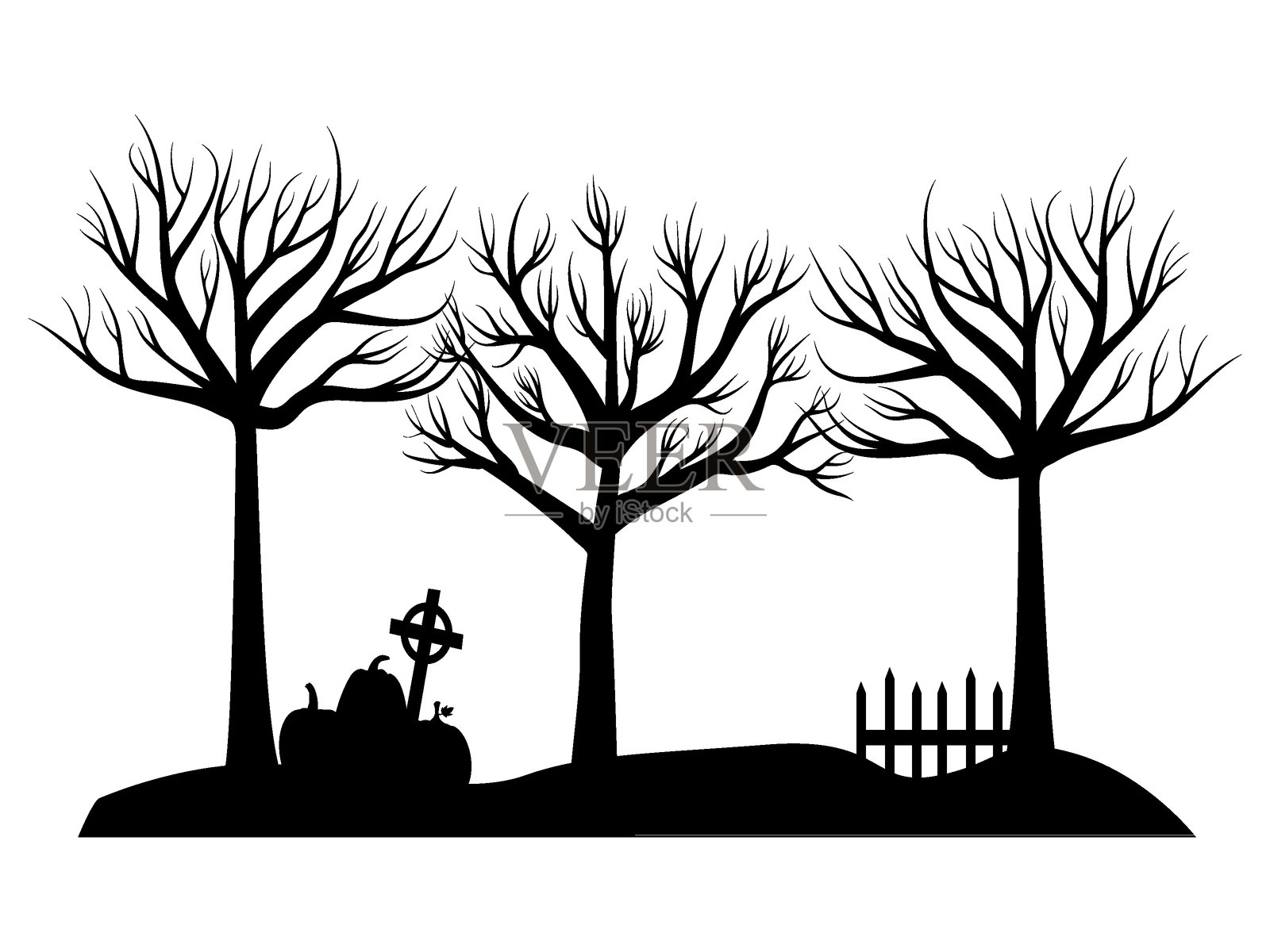 黑色简单的万圣节符号插画图片素材