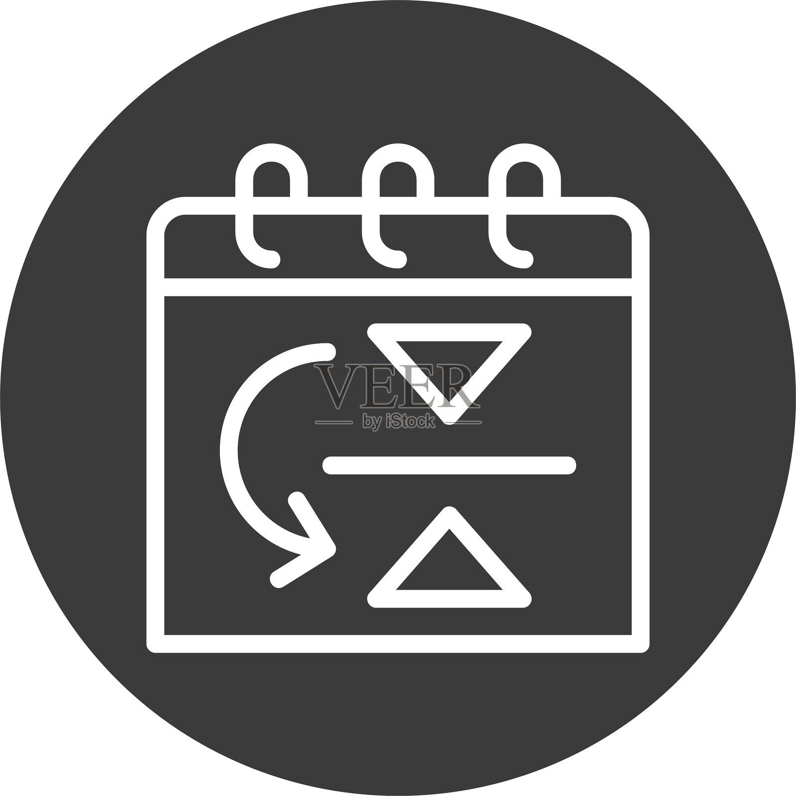 翻转线条圆形风格图标设计插画图片素材