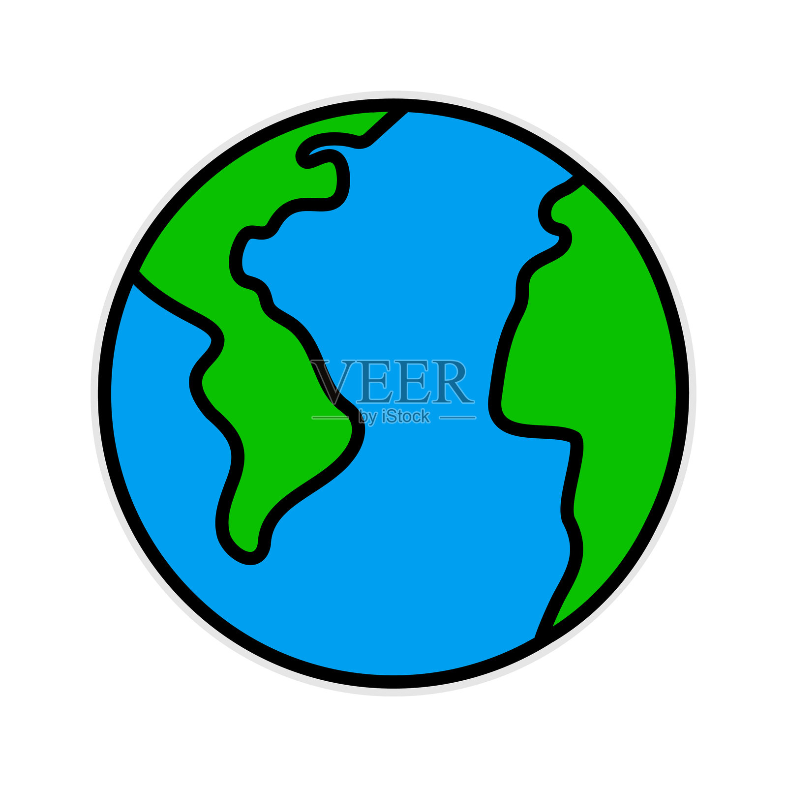 色彩缤纷的地球图标,简约风格。插画图片素材