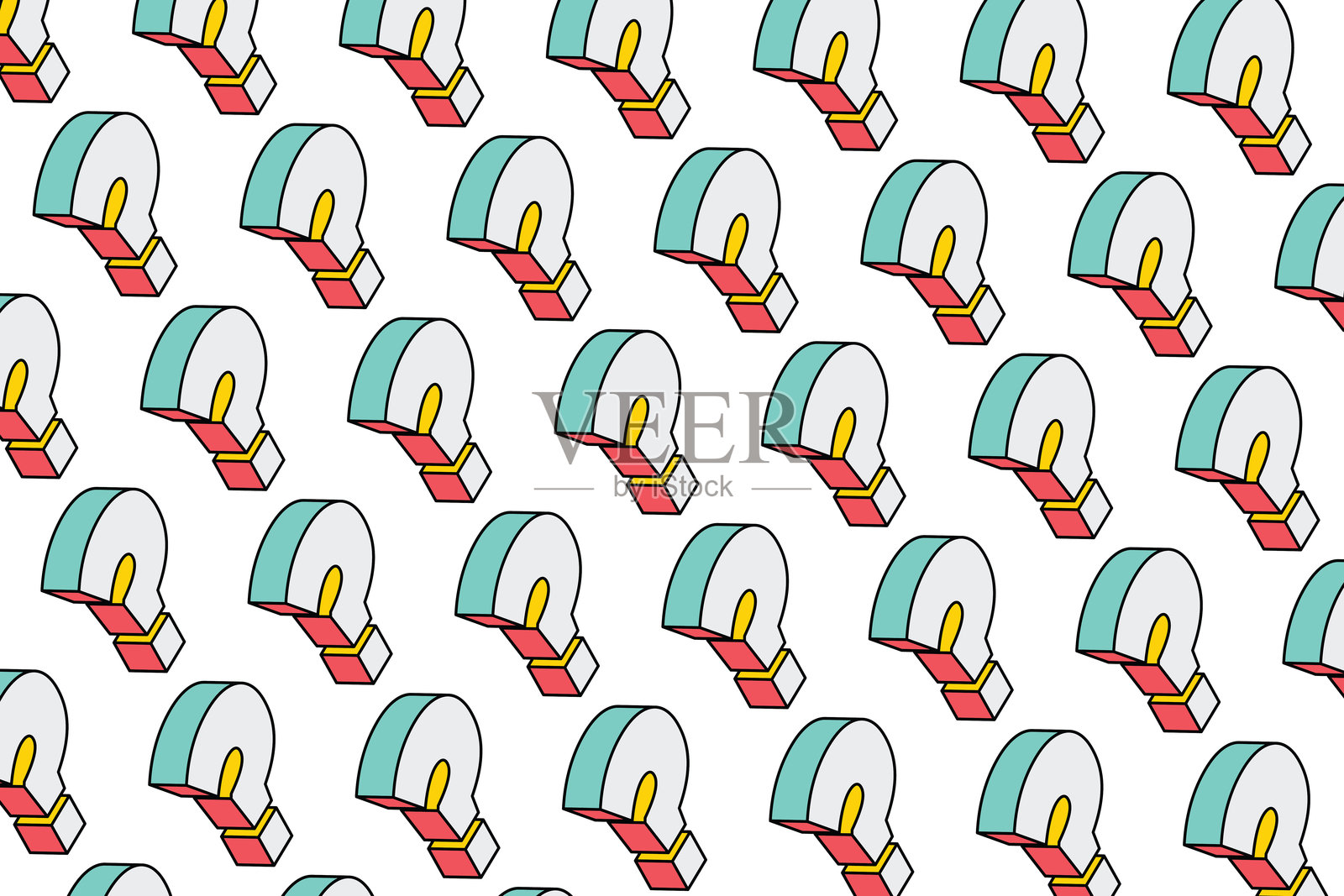 问号形状。图案设计。彩色评论图标插图插画图片素材