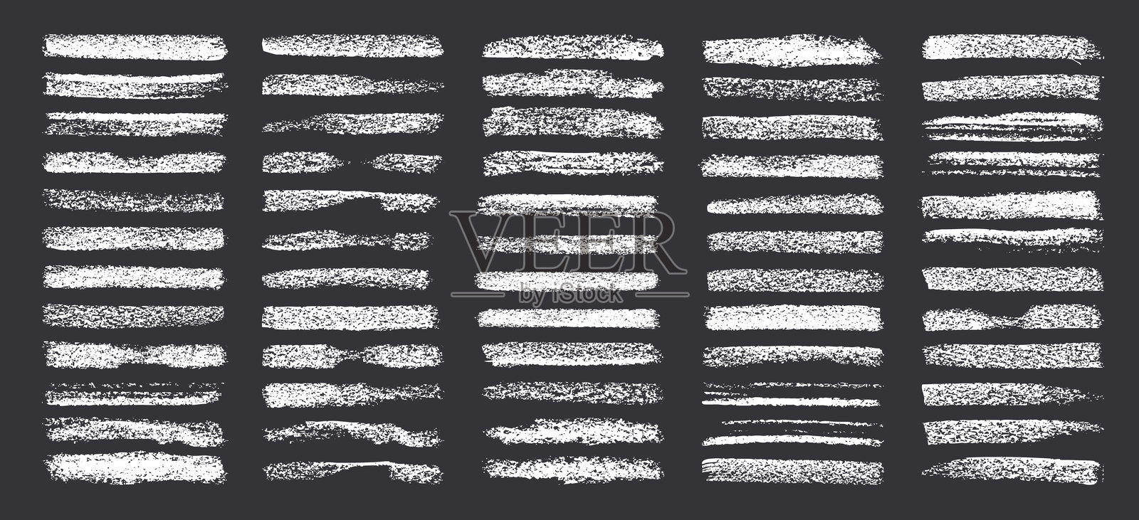 磨砂画笔笔触、线条、墨水污迹、手绘涂鸦形状。手工草图标记、丙烯颜料污点、炭笔划痕。绘画纹理、干刷效果。马克笔下划线。矢量插图插画图片素材
