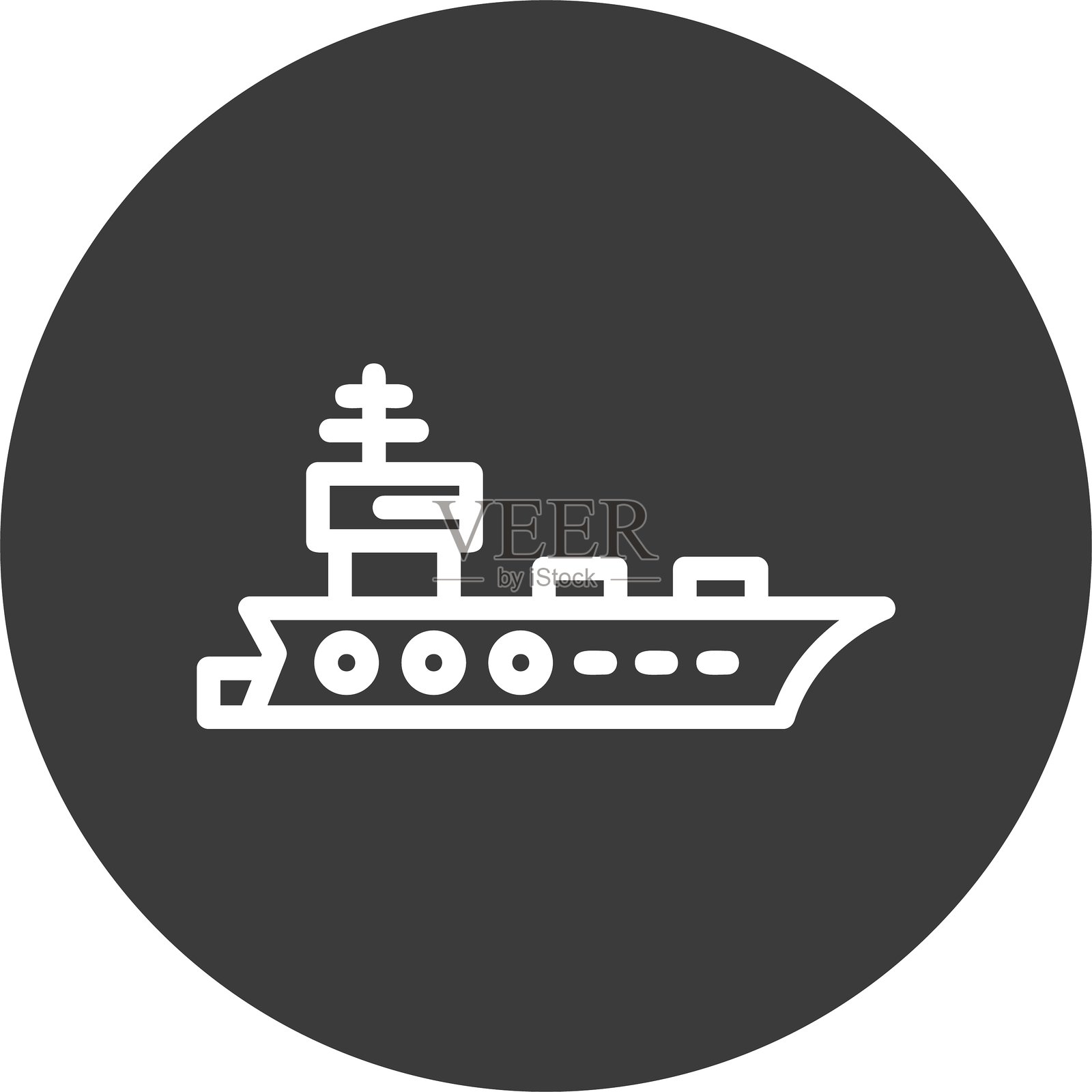 航空母舰线圈风格图标设计插画图片素材