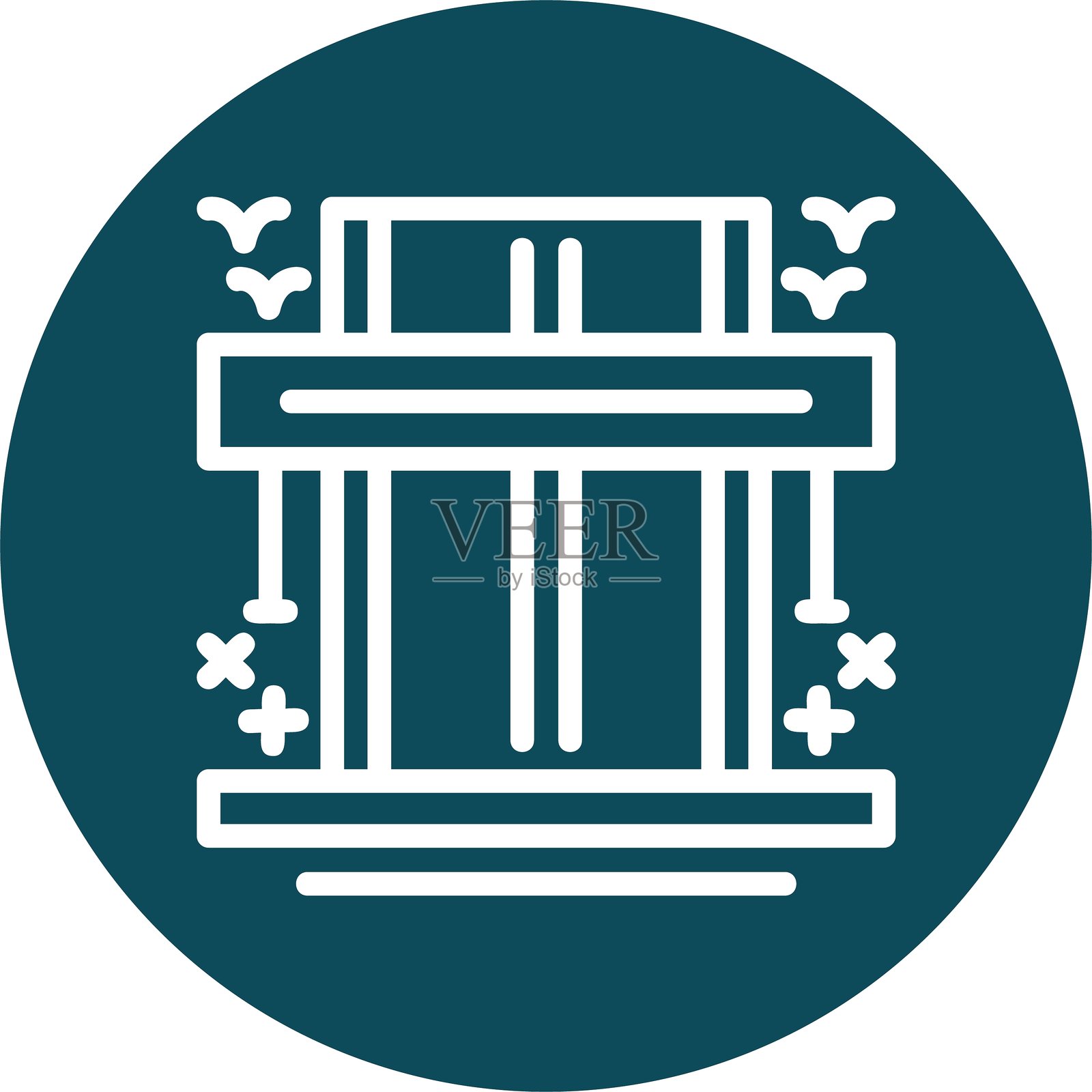 公路线圈风格图标设计插画图片素材