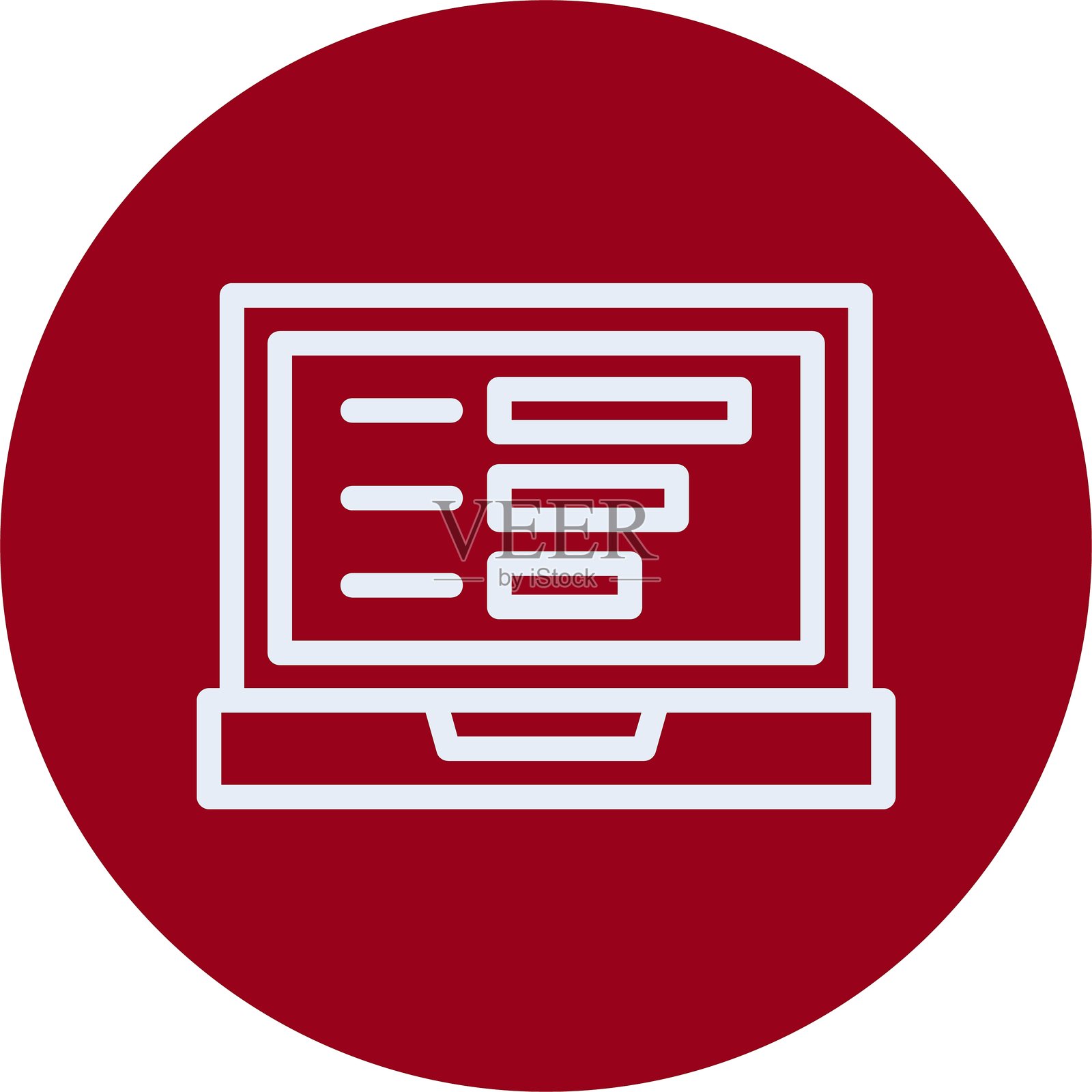 远程工作调查线圈风格图标设计插画图片素材