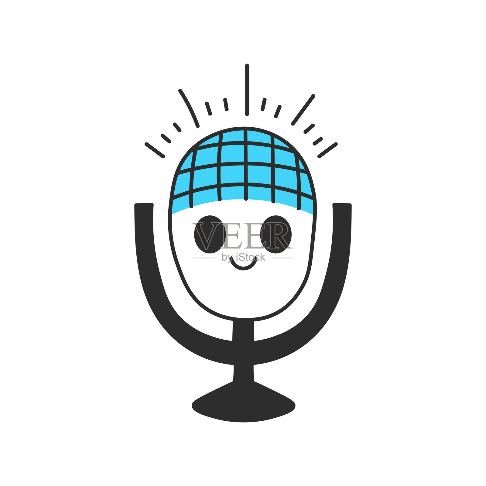 麦克风语音助手头像插画图片素材