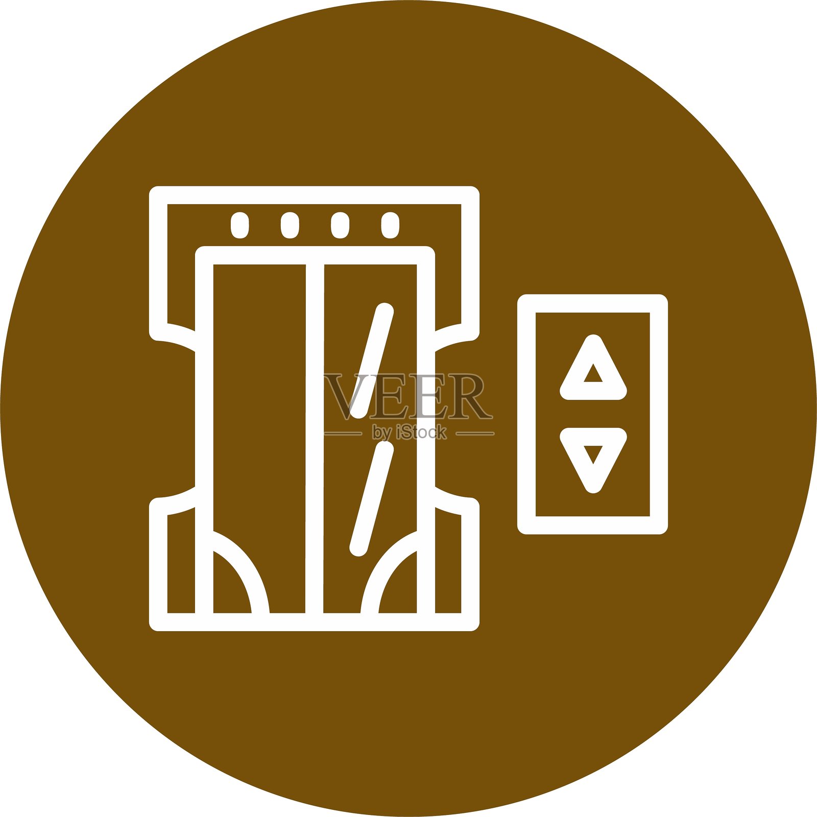 电梯线圈风格图标设计插画图片素材