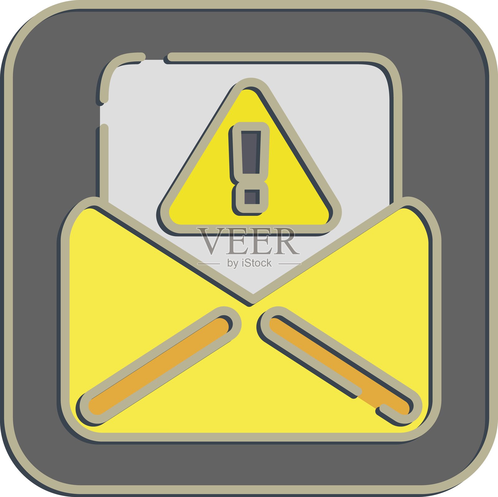 图标垃圾邮件。互联网网络元素。浮雕风格的图标。插画图片素材