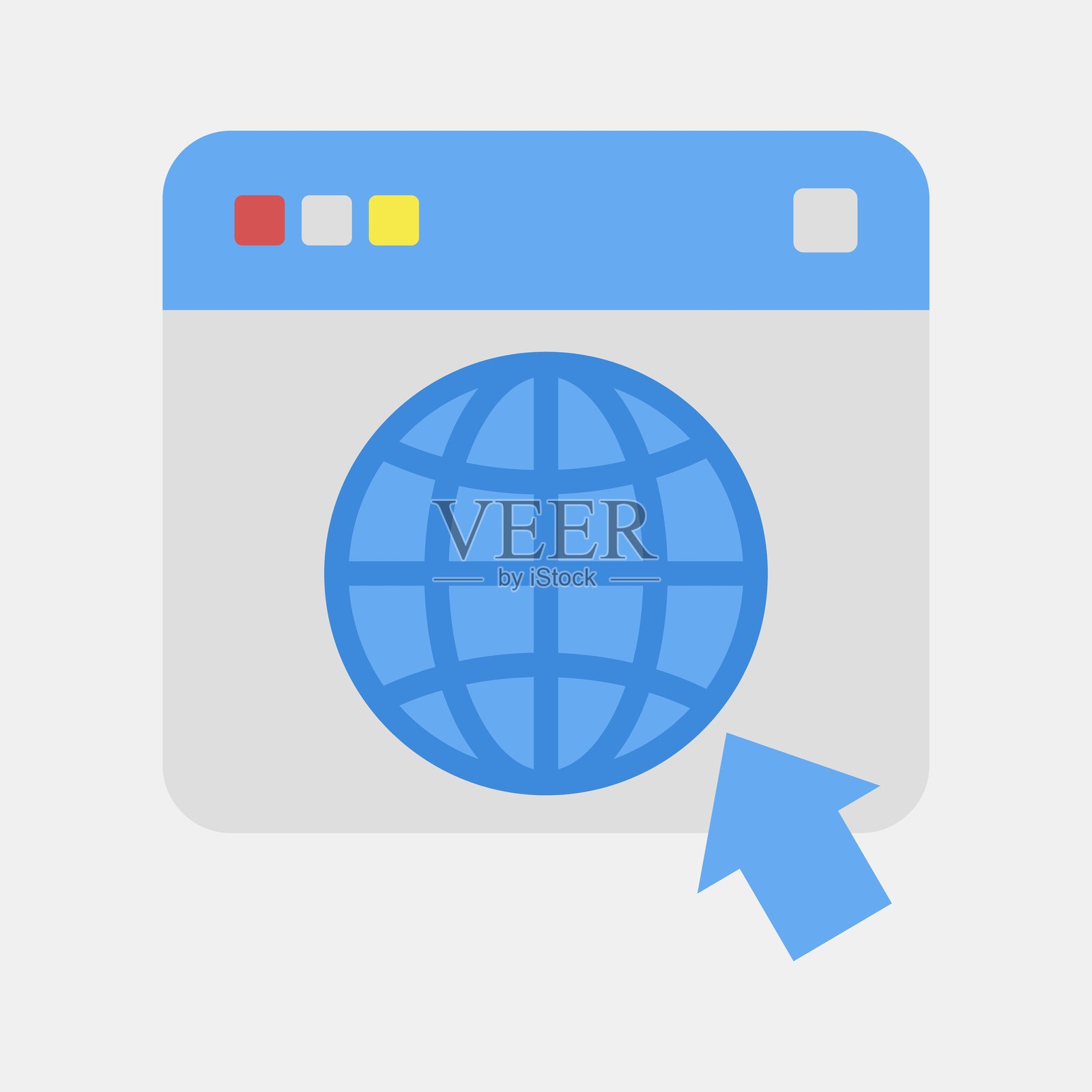 图标浏览器。互联网网络元素。扁平风格图标。插画图片素材
