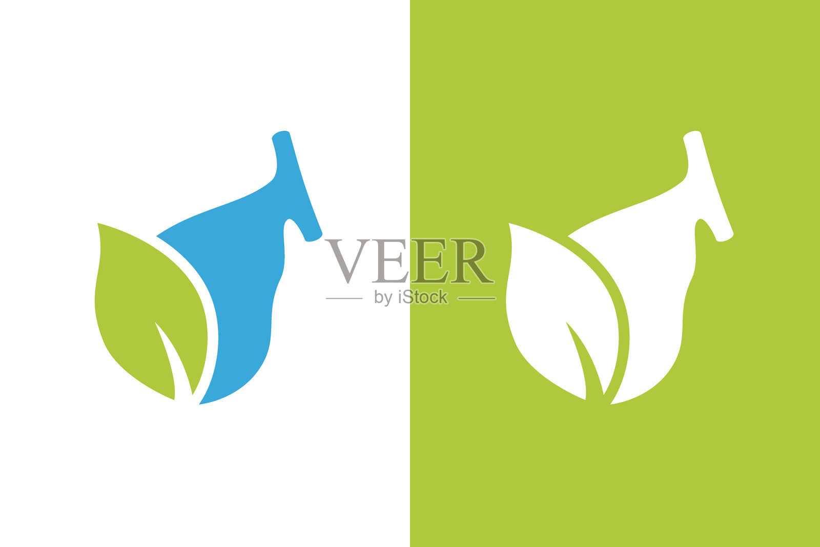 有机胆囊标志组合。独特的内脏器官与叶子标志设计模板。插画图片素材