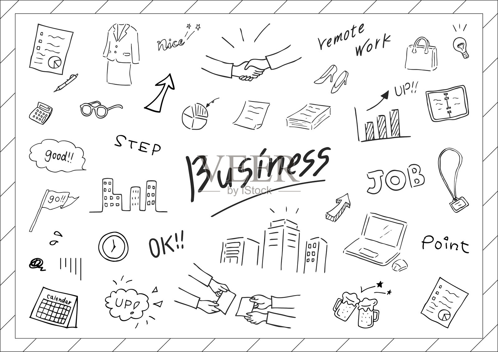 手绘商业场景插图集插画图片素材