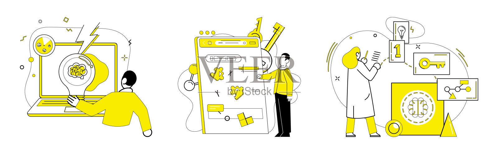 创造性解决方案。创造性解决方案源于富有创新思维的肥沃土壤。插画图片素材