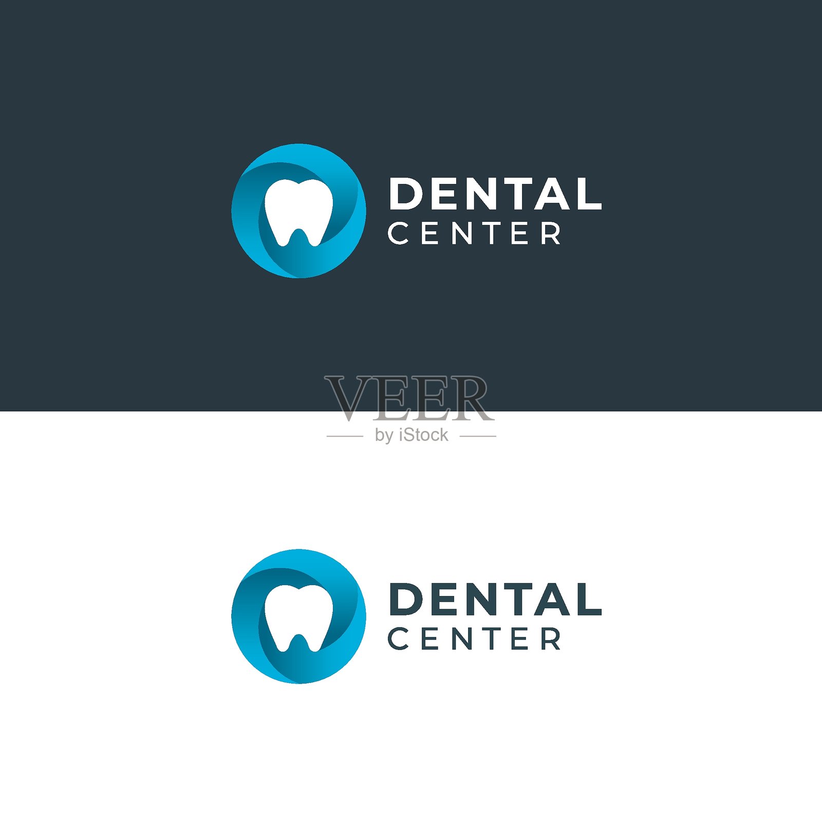 现代简约牙医logo — 创意线条牙齿符号,适用于牙科诊所、口腔护理和医疗品牌。插画图片素材