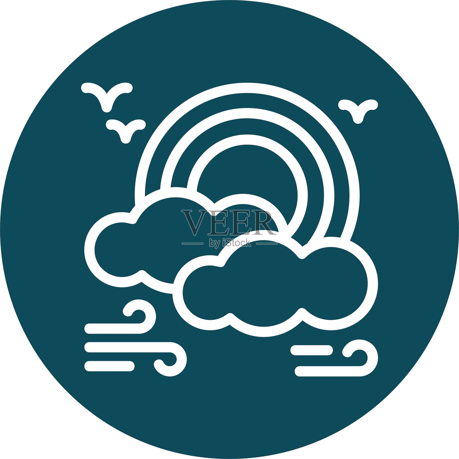 彩虹线圈风格图标设计插画图片素材