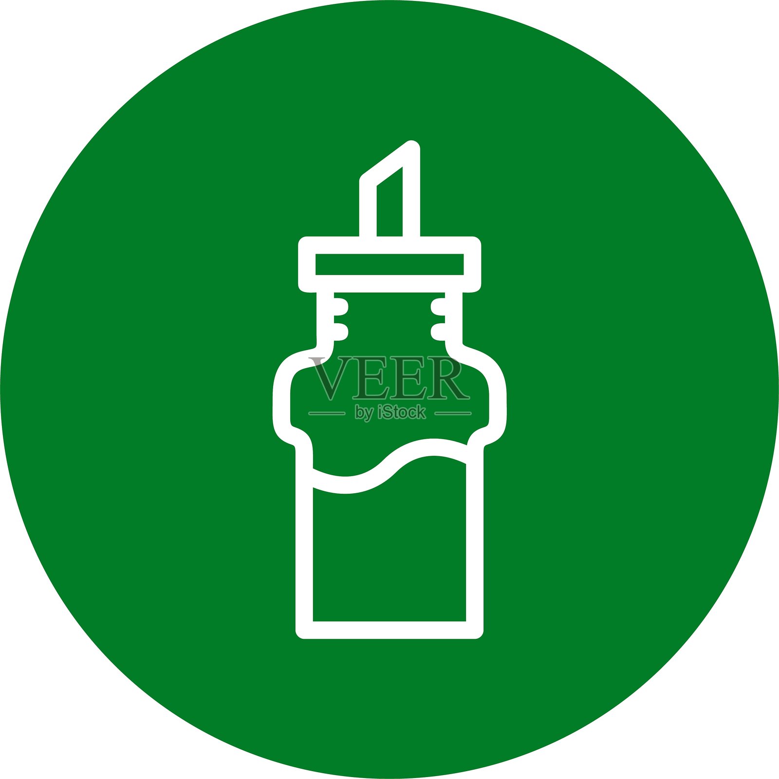 油和醋套装线条圆形风格图标设计插画图片素材