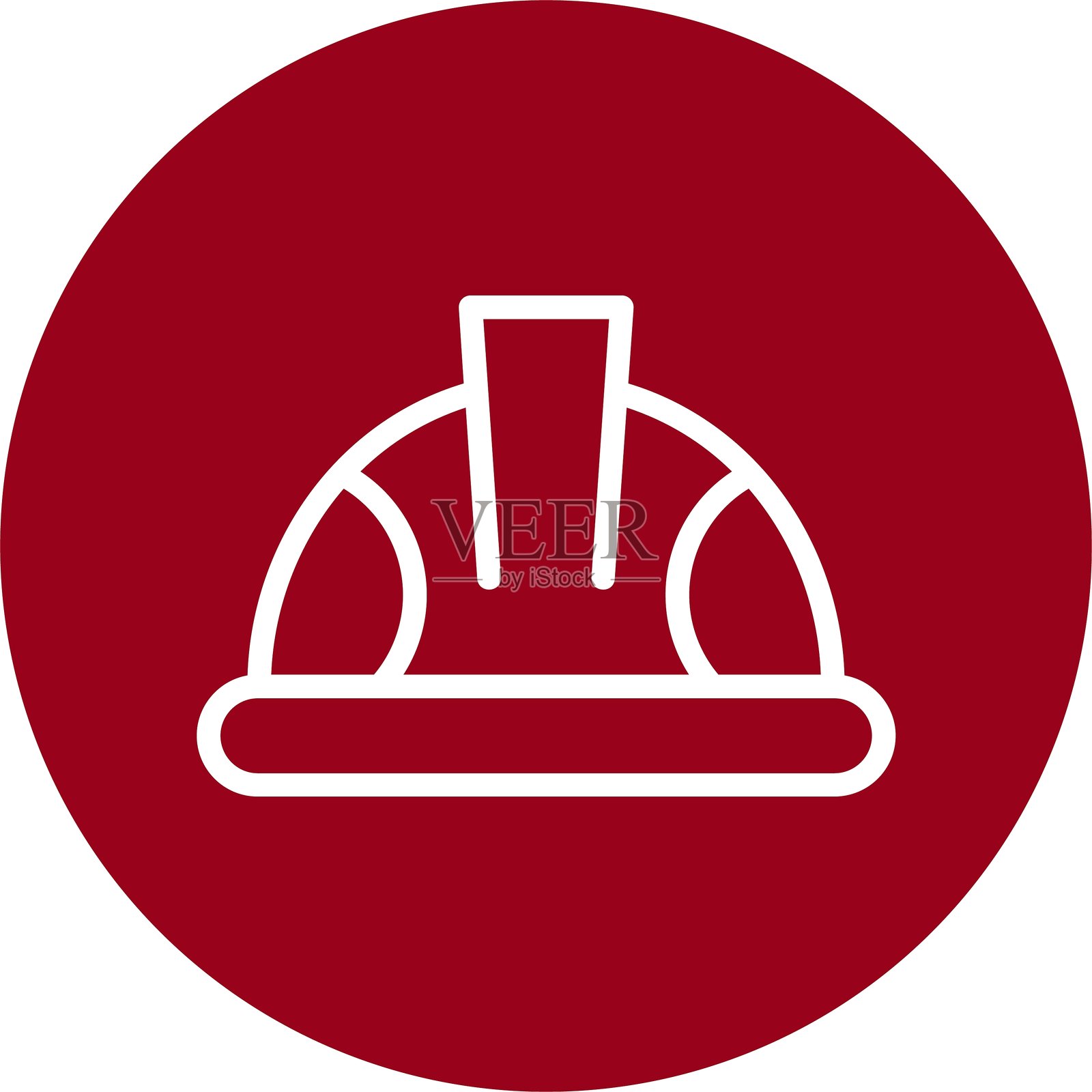 安全头盔线条圆形风格图标设计插画图片素材