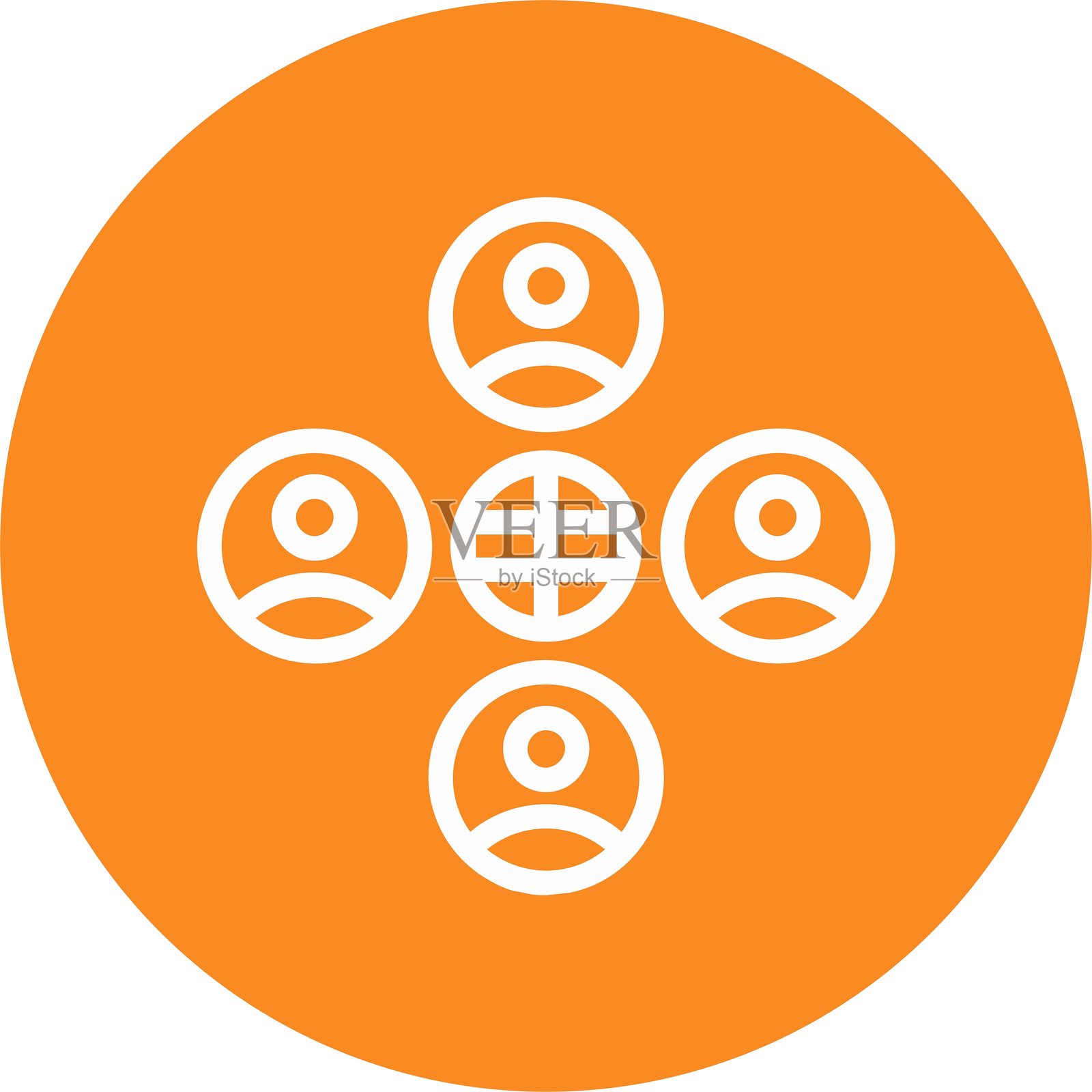 多样性线条圆形风格图标设计插画图片素材