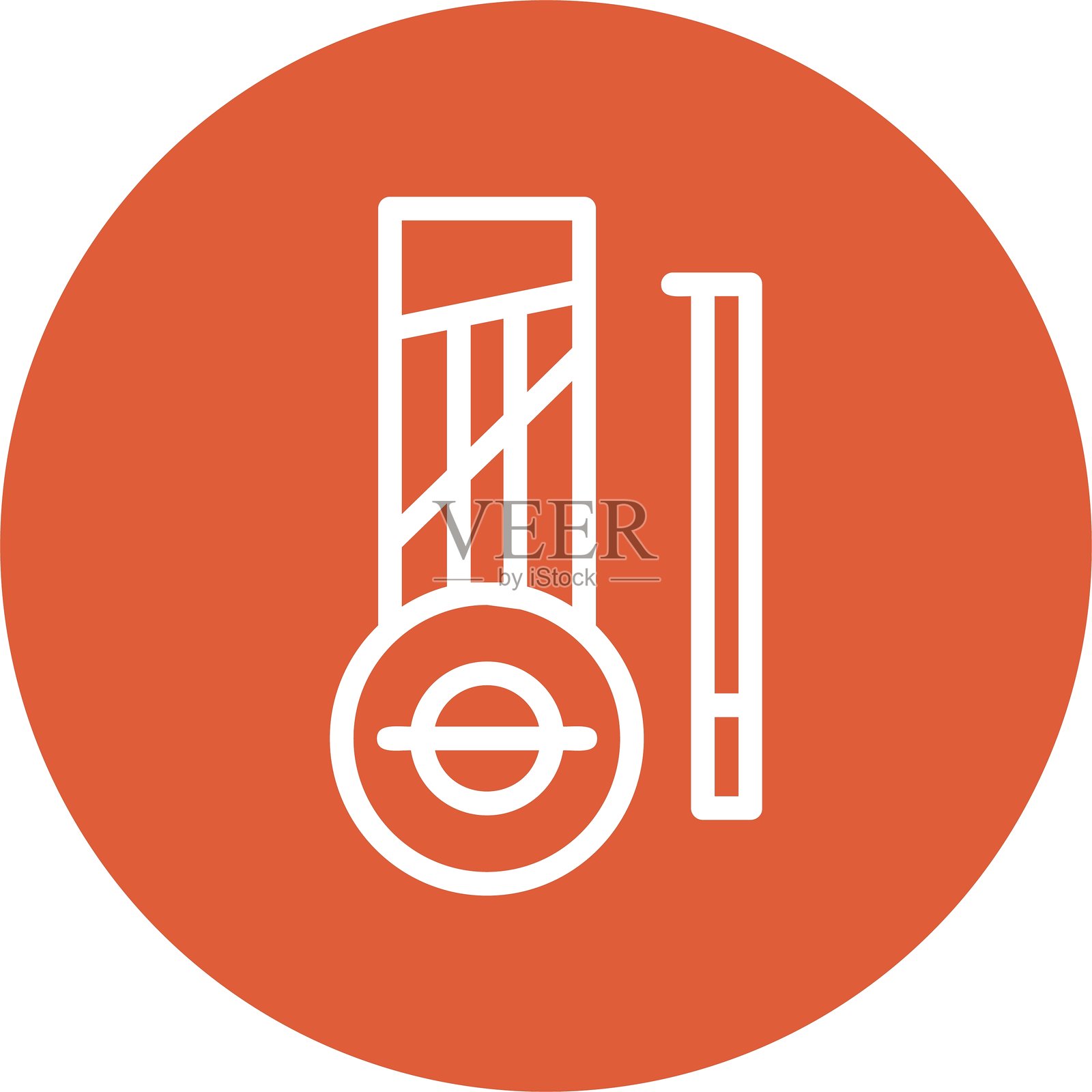 古筝线圈风格图标设计插画图片素材