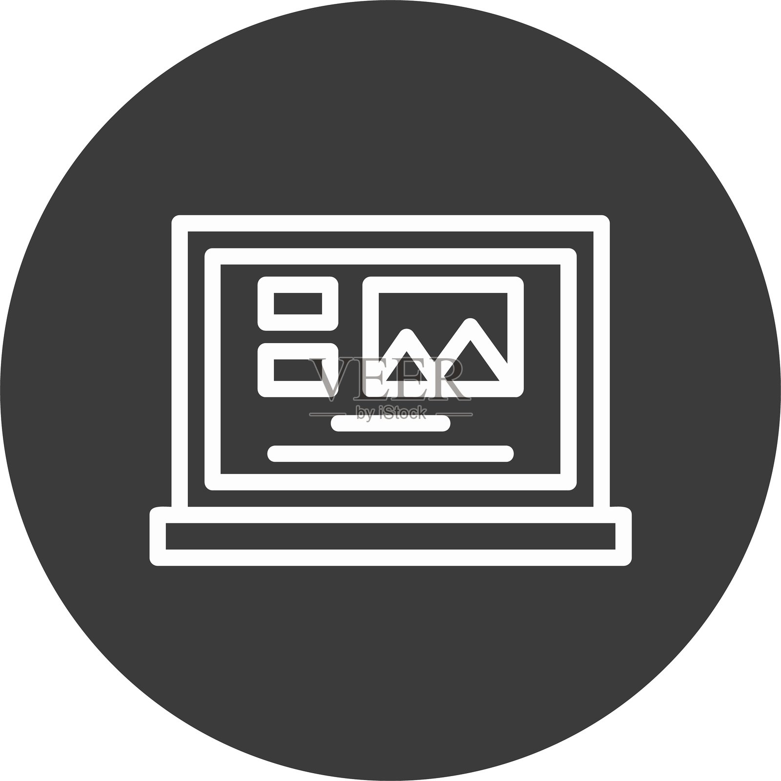 照片线条圆形风格图标设计插画图片素材