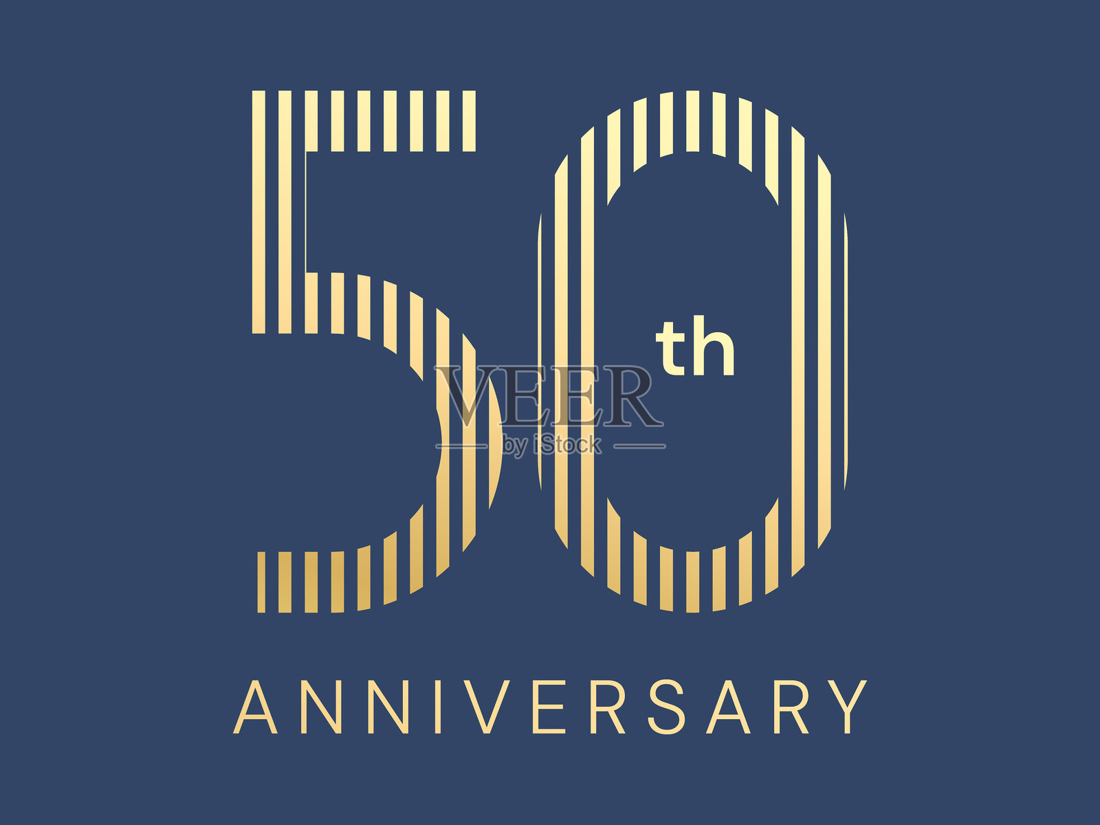 50周年奢华金色庆典,数字重叠线条的矢量设计概念。插画图片素材