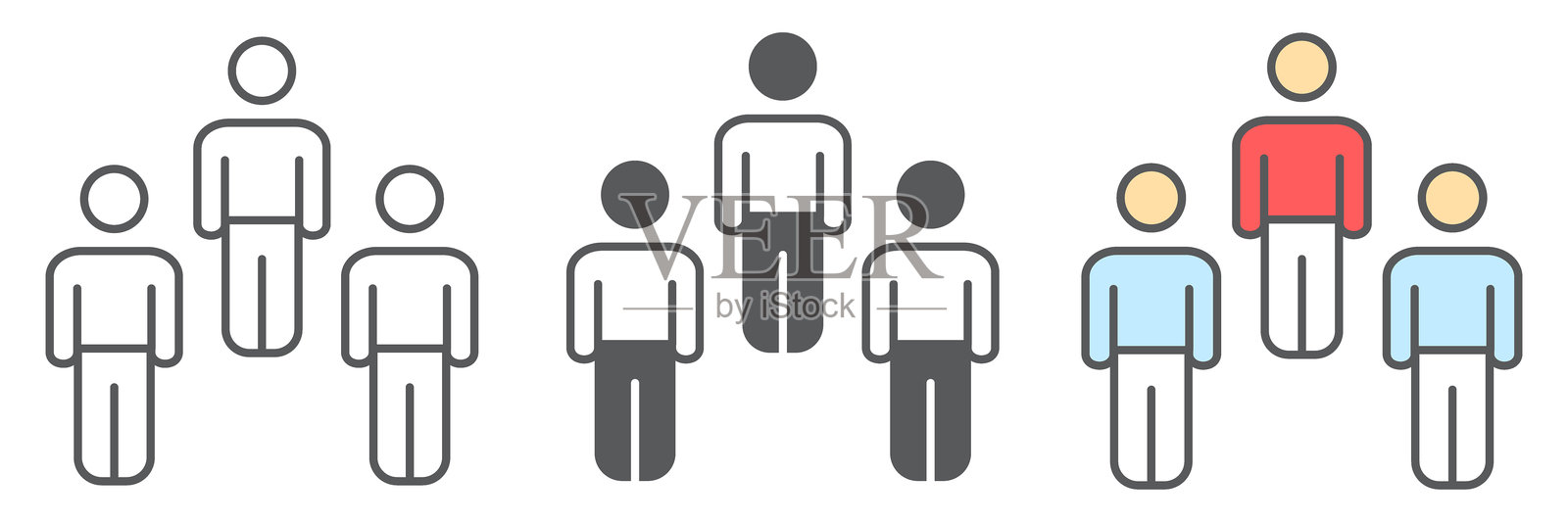 群体免疫图标集合,社会与社区,人物矢量图标集,矢量图形,可编辑的轮廓标志插画图片素材