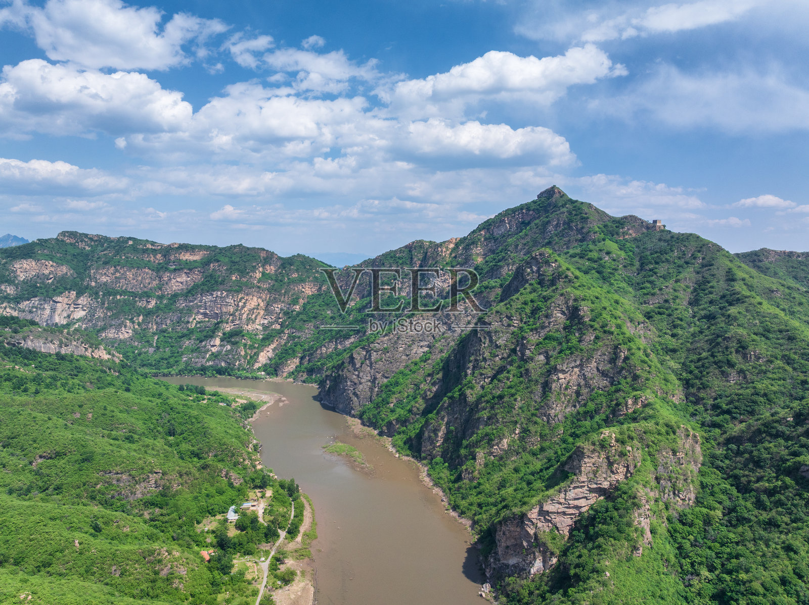 俯瞰北京白河大峡谷照片摄影图片