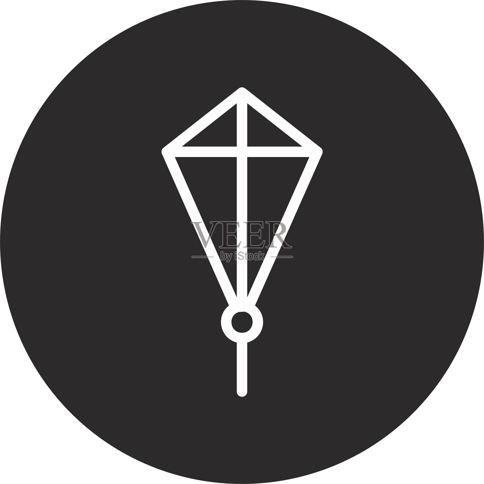 黑色倒圆形风筝插画图片素材