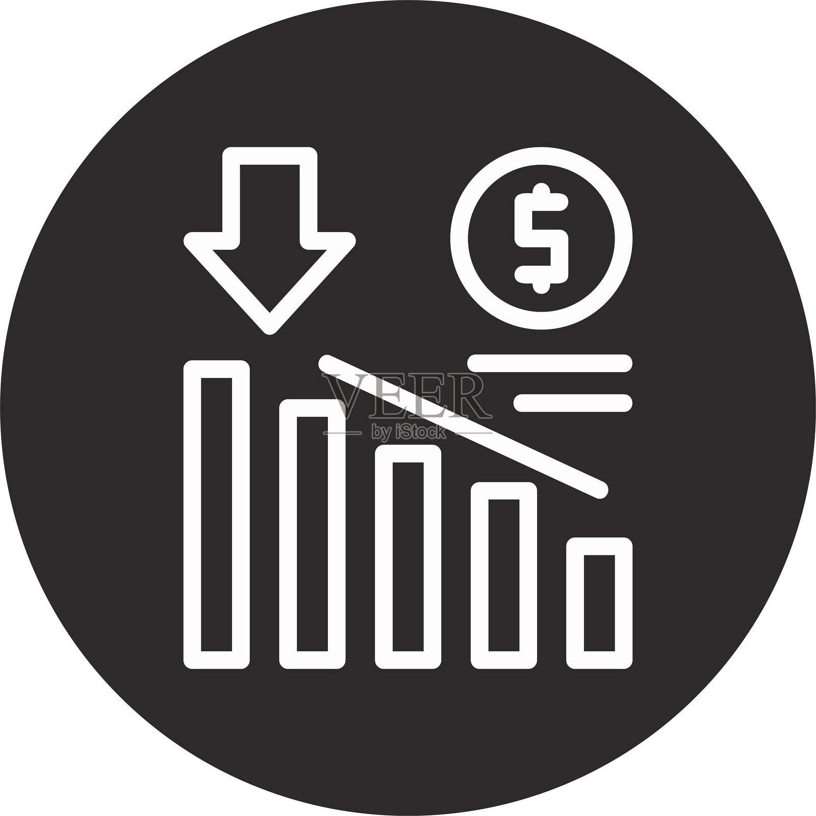 损失反转黑色圆圈插画图片素材