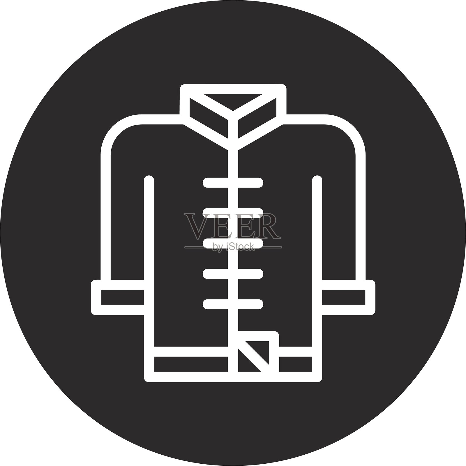 黑色唐装倒圆圈插画图片素材