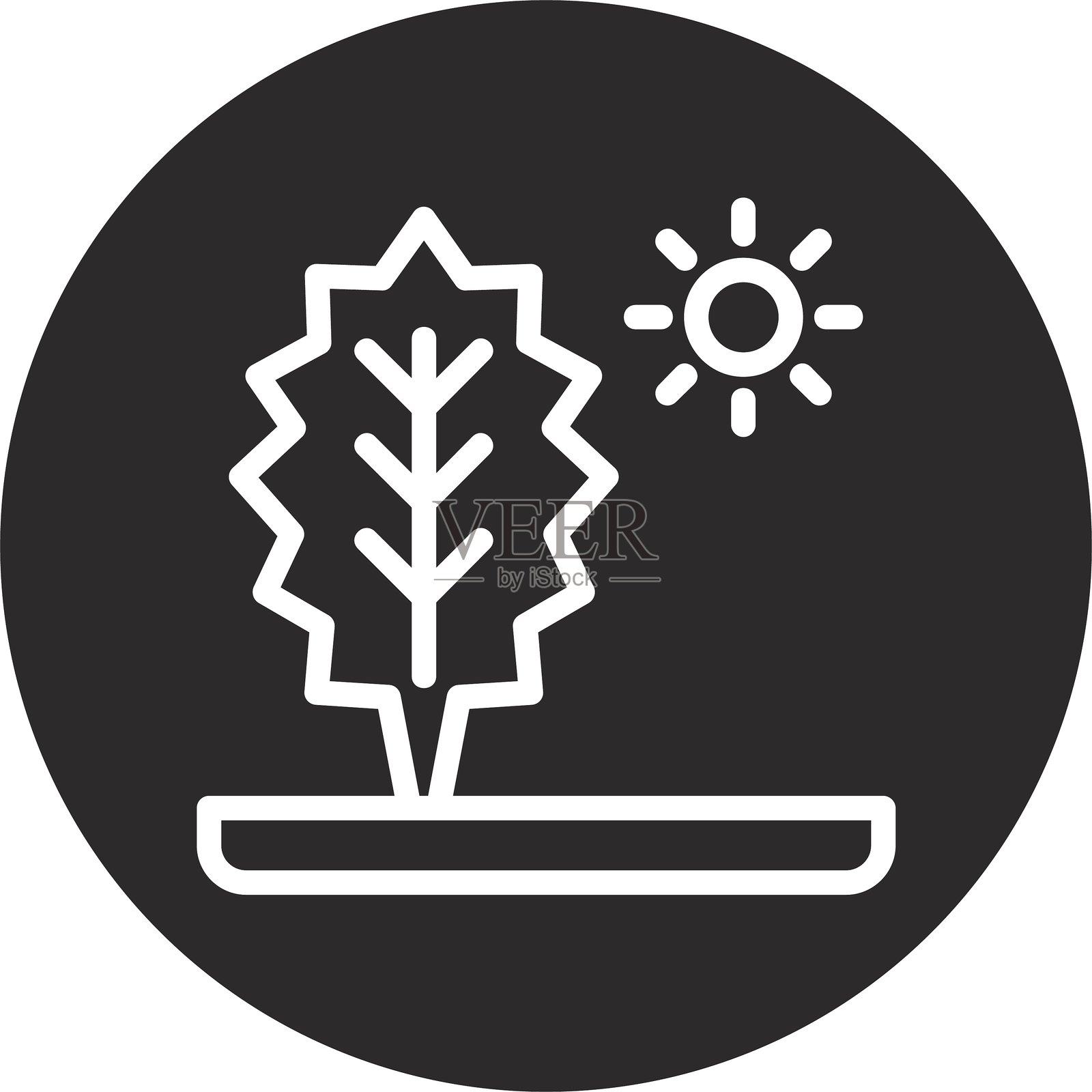 纯自然倒圆圈黑色插画图片素材