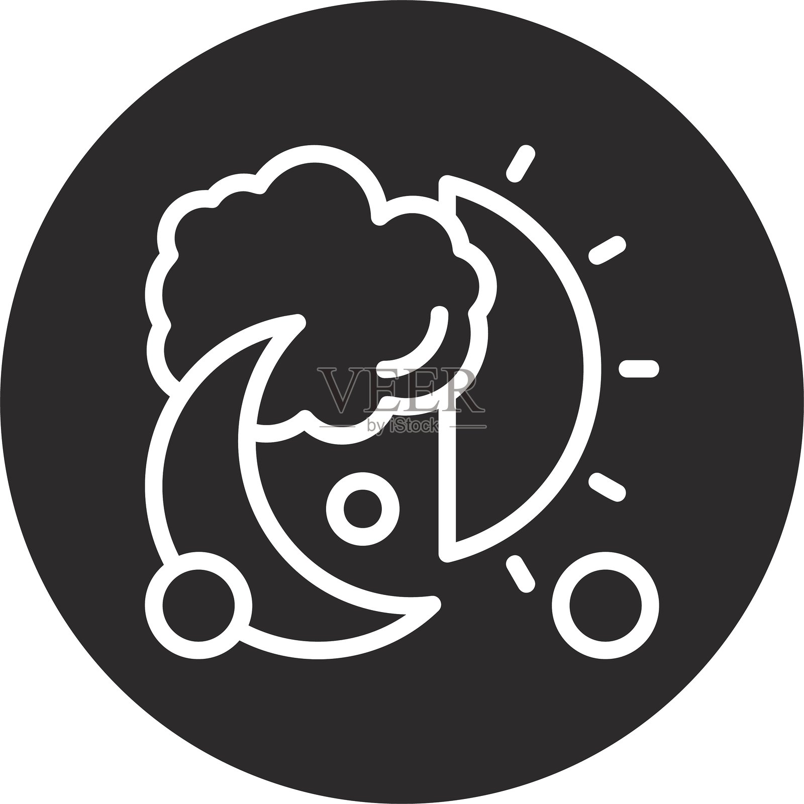 冬至倒圆圈黑色插画图片素材