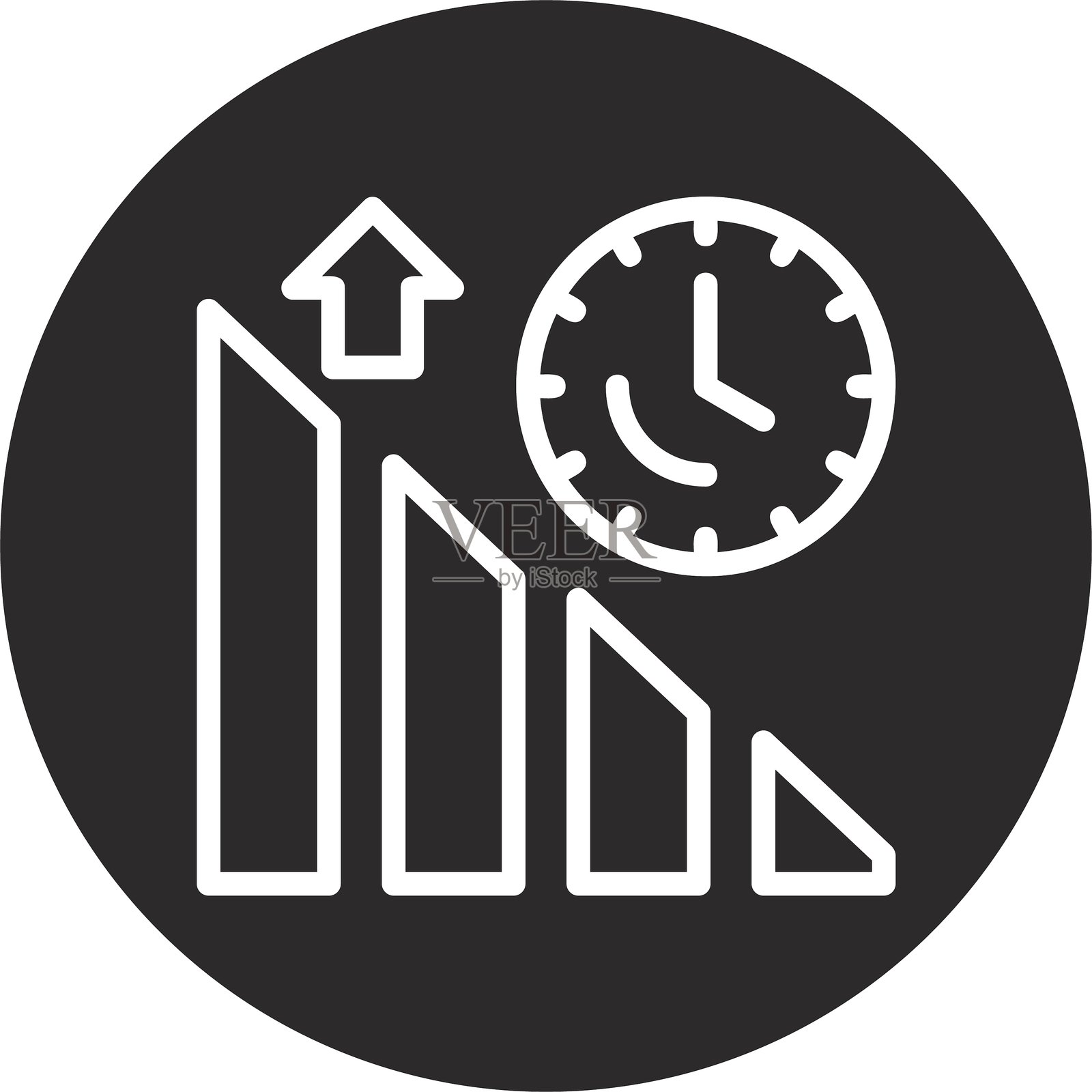 繁荣小径倒圆圈黑色插画图片素材