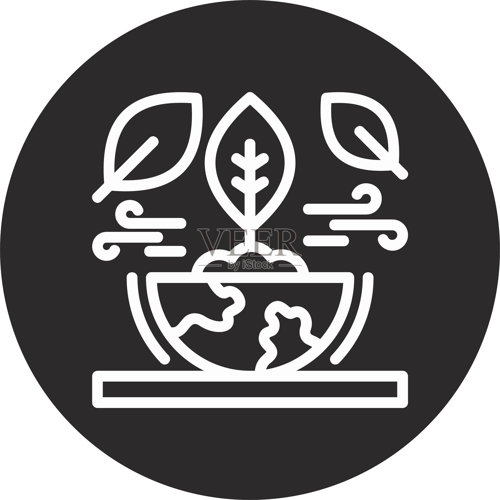 可持续性倒置圆形黑色插画图片素材