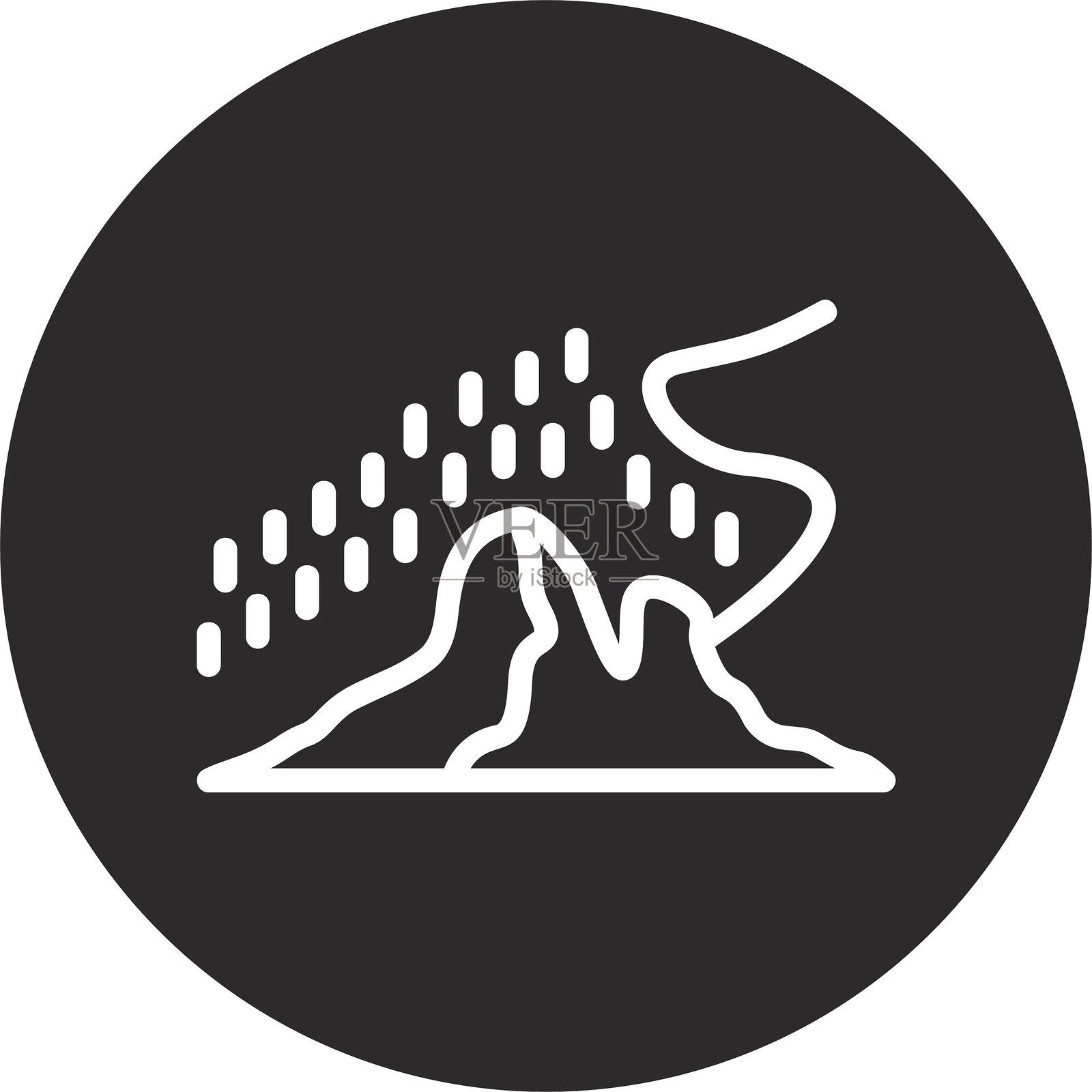 北极光倒置圆形黑色插画图片素材