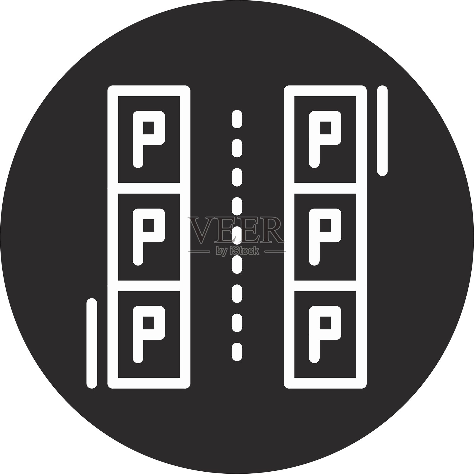 倒车入库 黑色倒圆圈插画图片素材