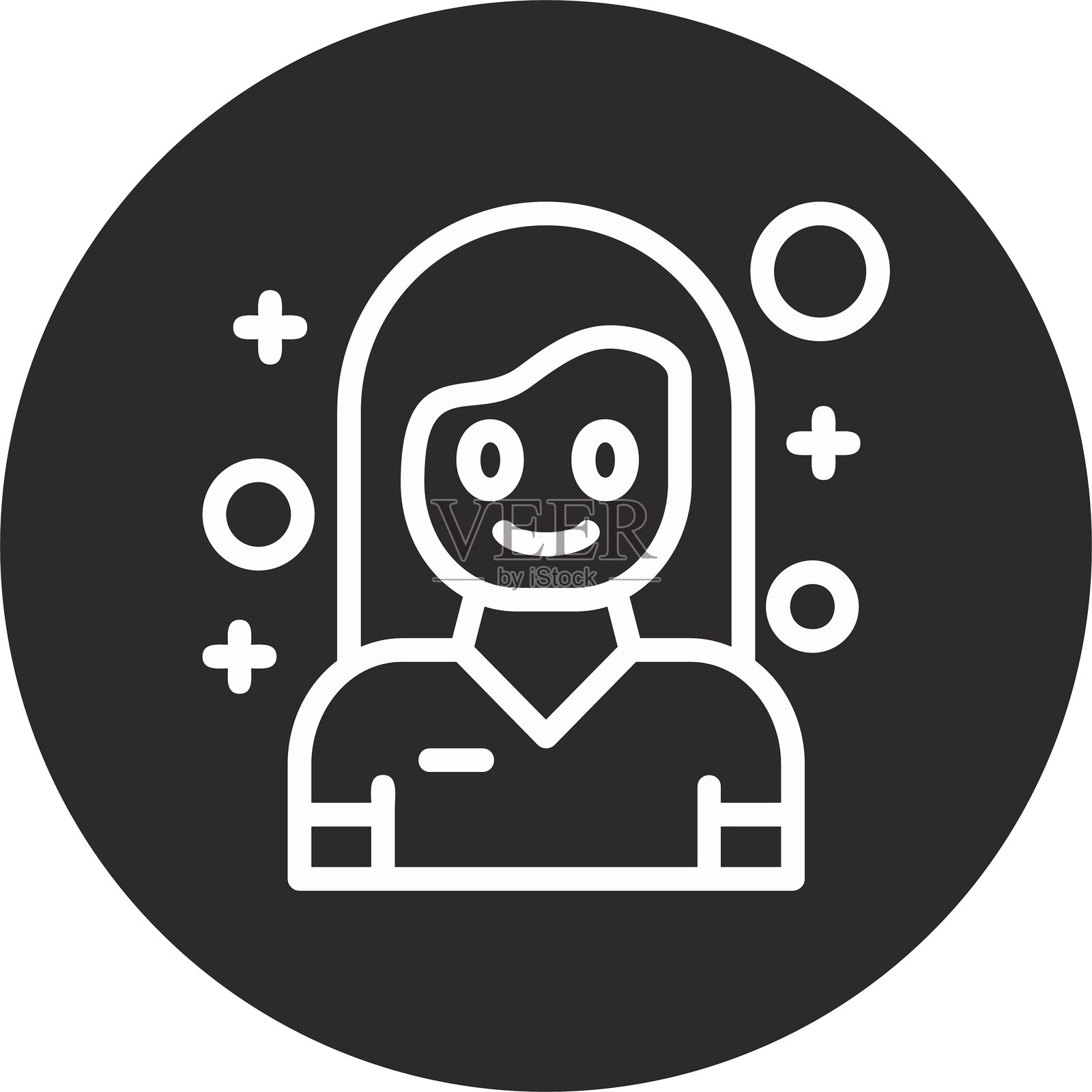 快乐的倒圆圈黑色插画图片素材