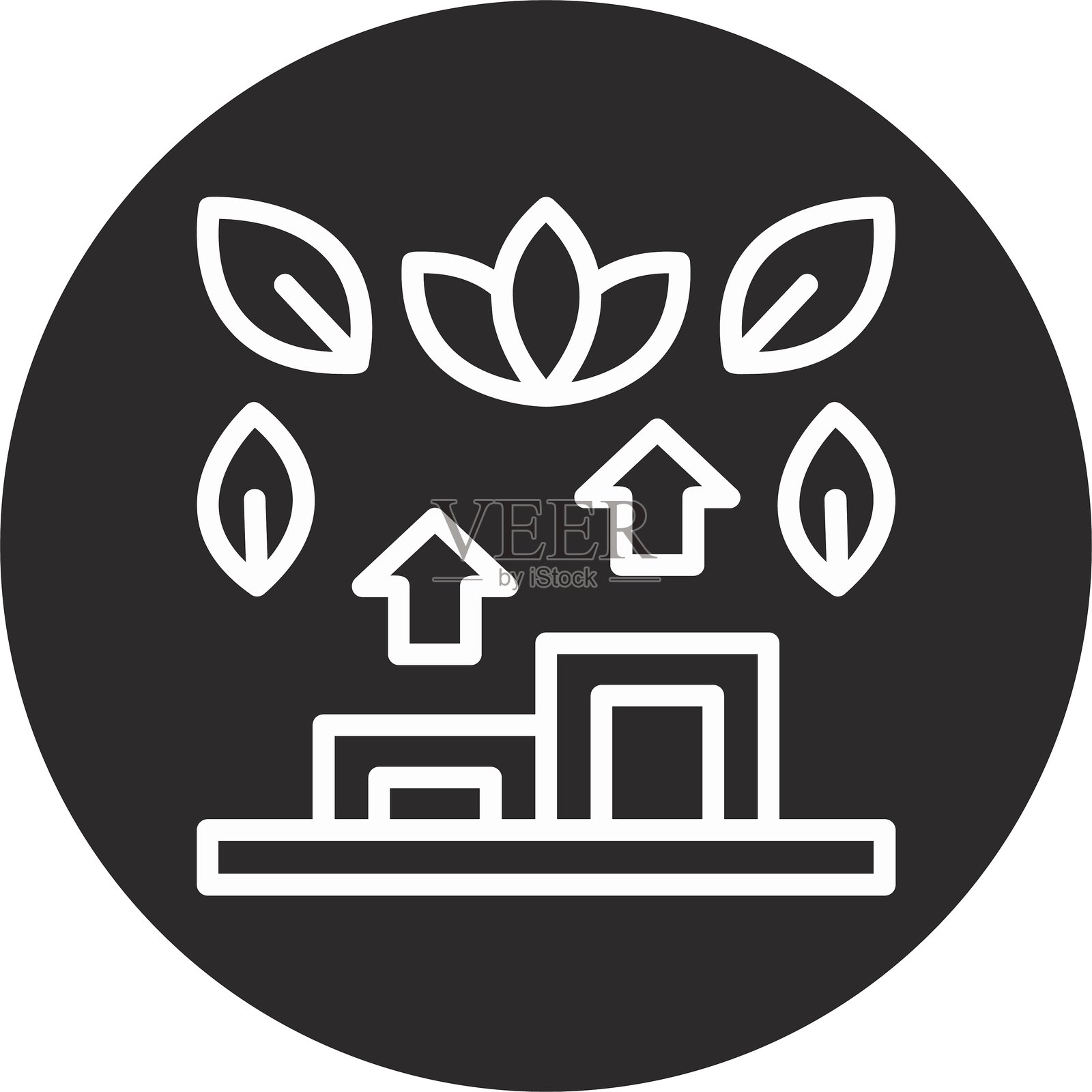 倒置的黑色圆圈步骤插画图片素材