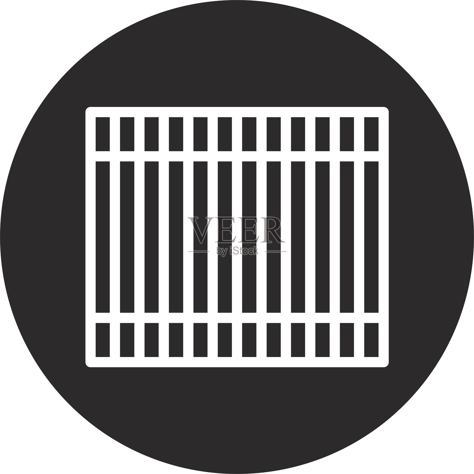 黑色倒圆形竹垫插画图片素材