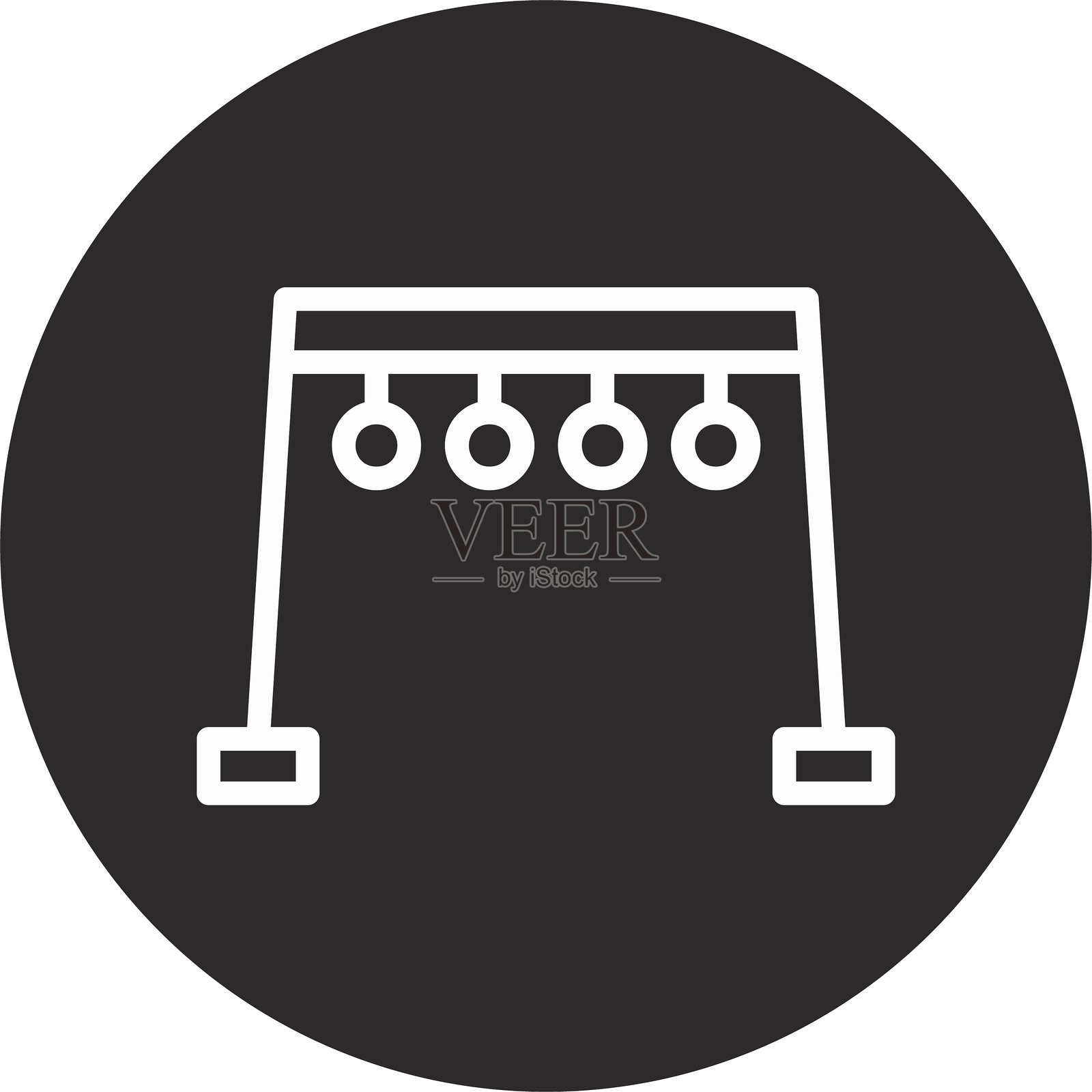 黑色倒圆形猴子攀爬架插画图片素材