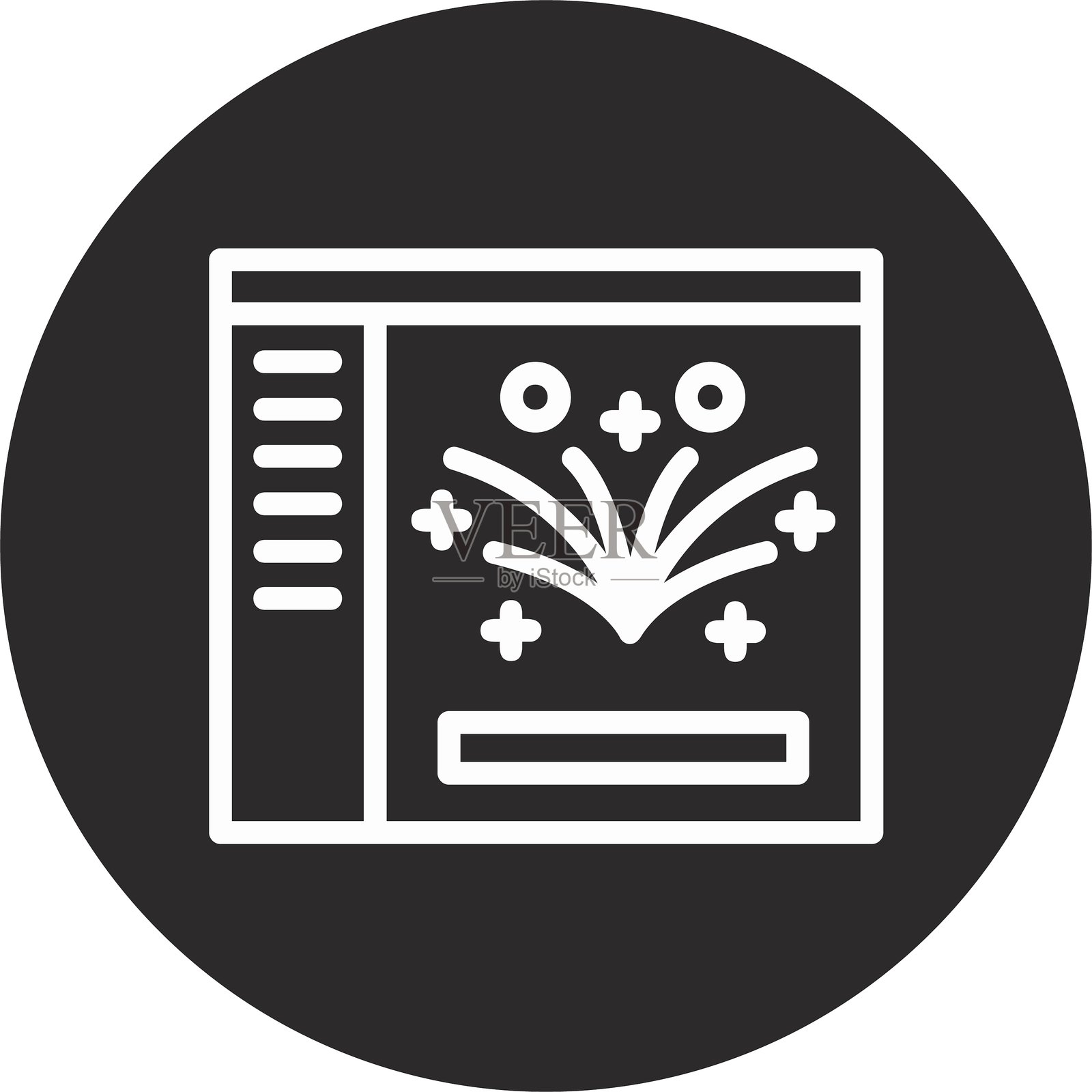 倒置的黑色烟花圆圈插画图片素材