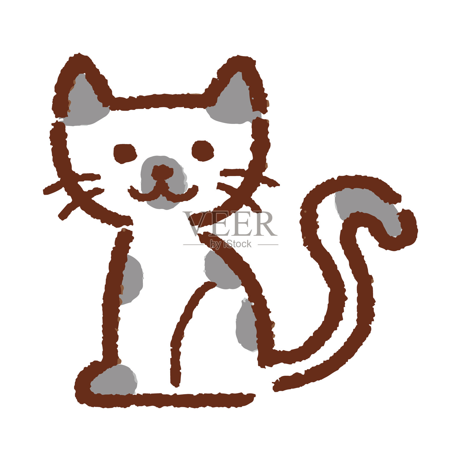 手绘猫的矢量插图。插画图片素材