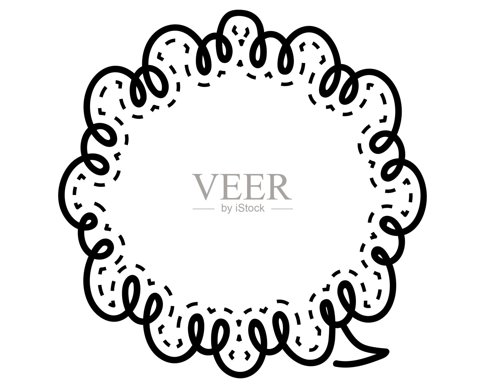 简单的虚线爆炸云形状插画图片素材