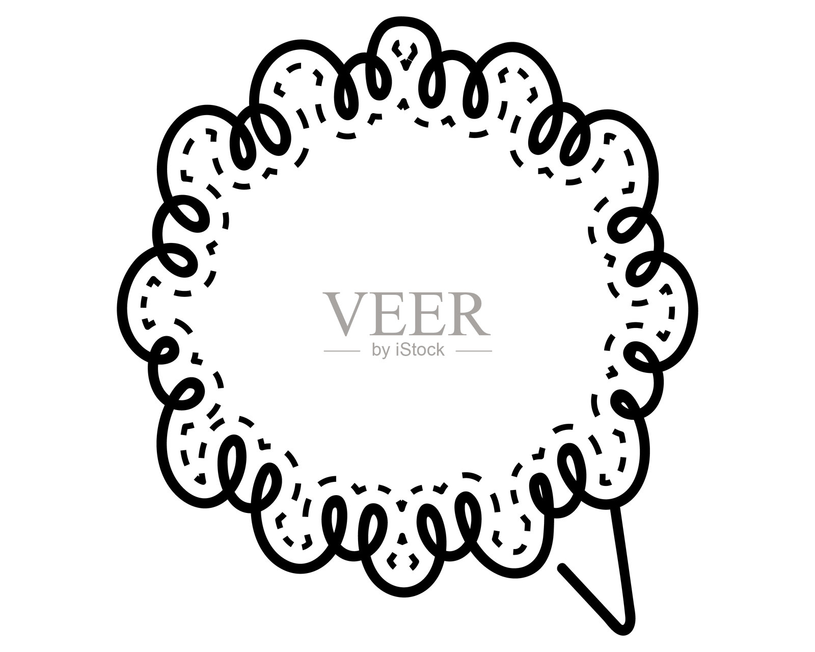 简单的虚线爆炸云形状插画图片素材