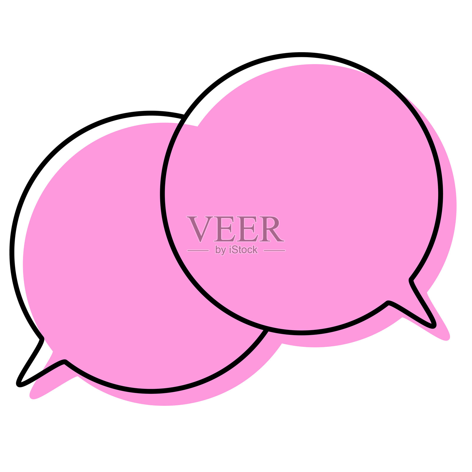 简单的、不对齐的对话气泡,重叠的对话插画图片素材