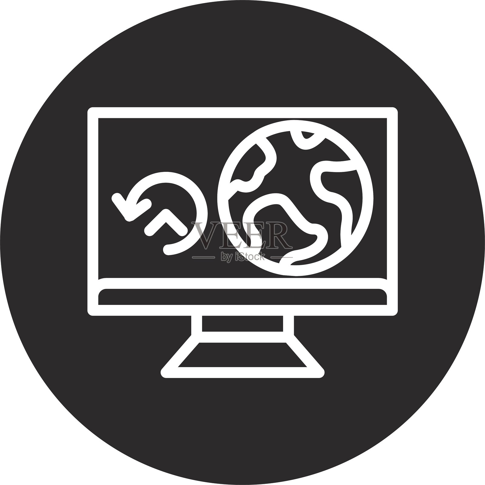 地理倒置黑色圆圈插画图片素材