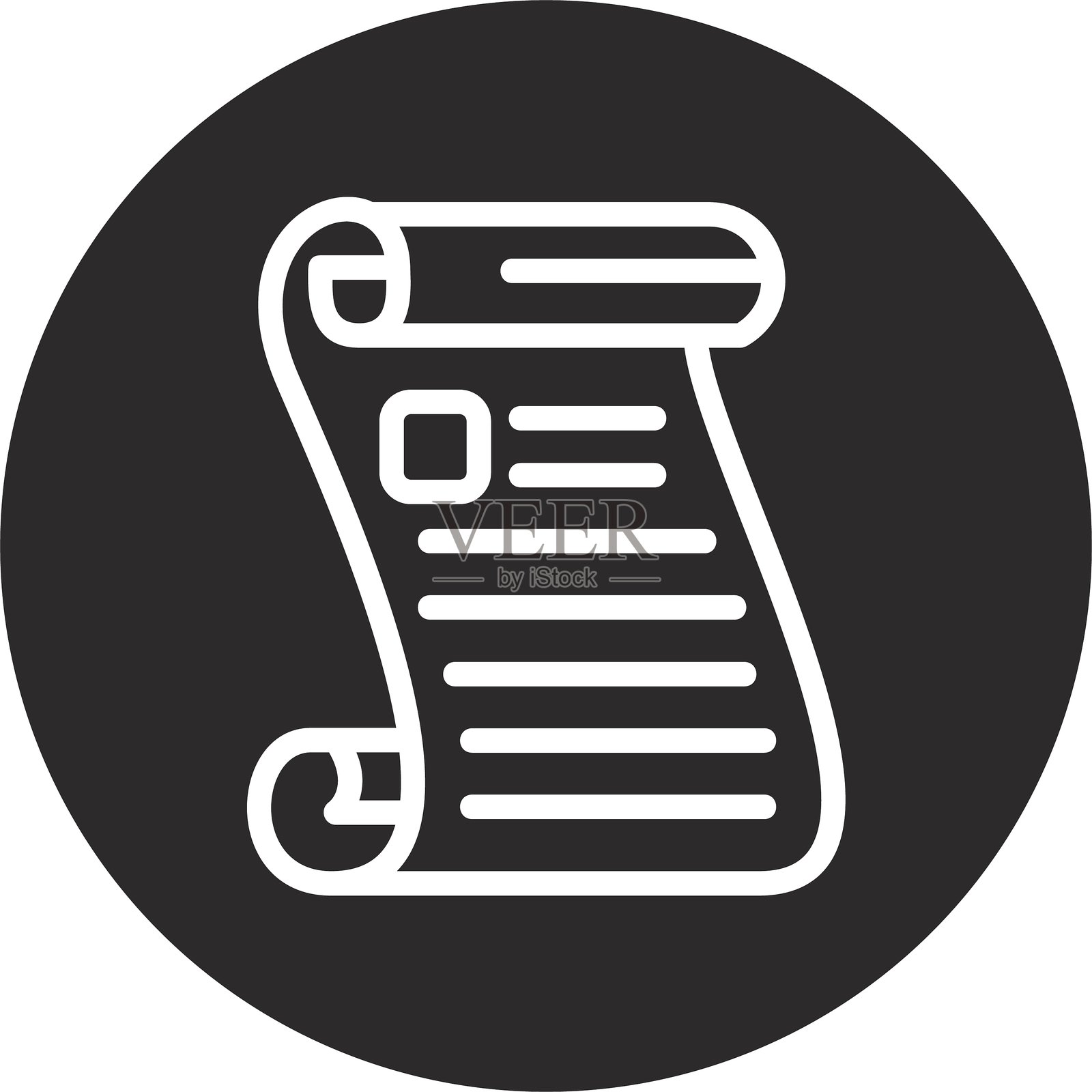 黑色倒置圆形手稿插画图片素材