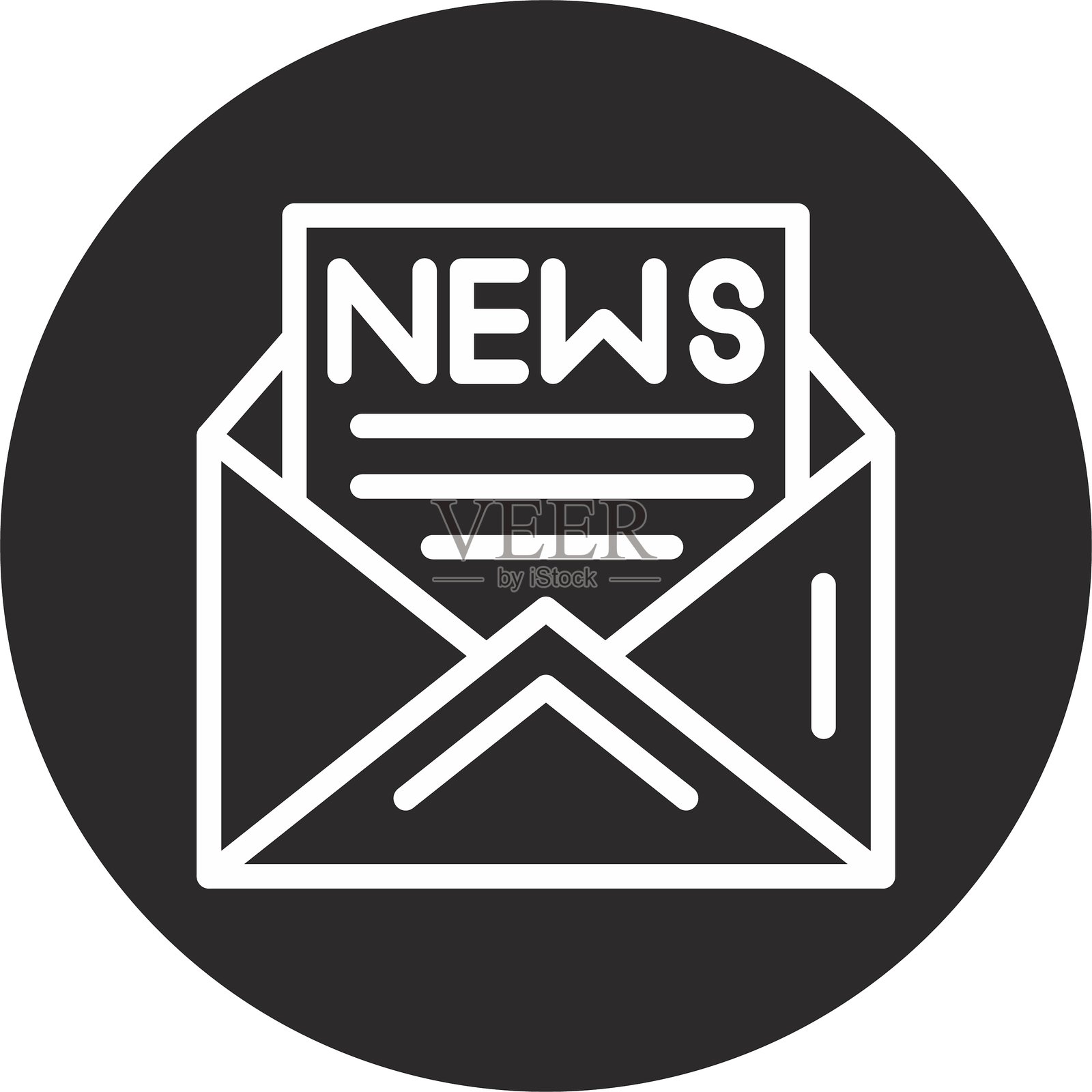 黑色倒置圆形通讯简报插画图片素材