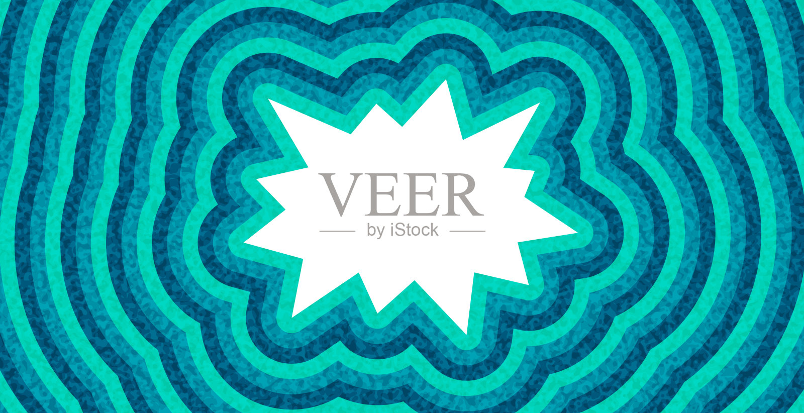 蓝色波浪上的星爆形状插画图片素材