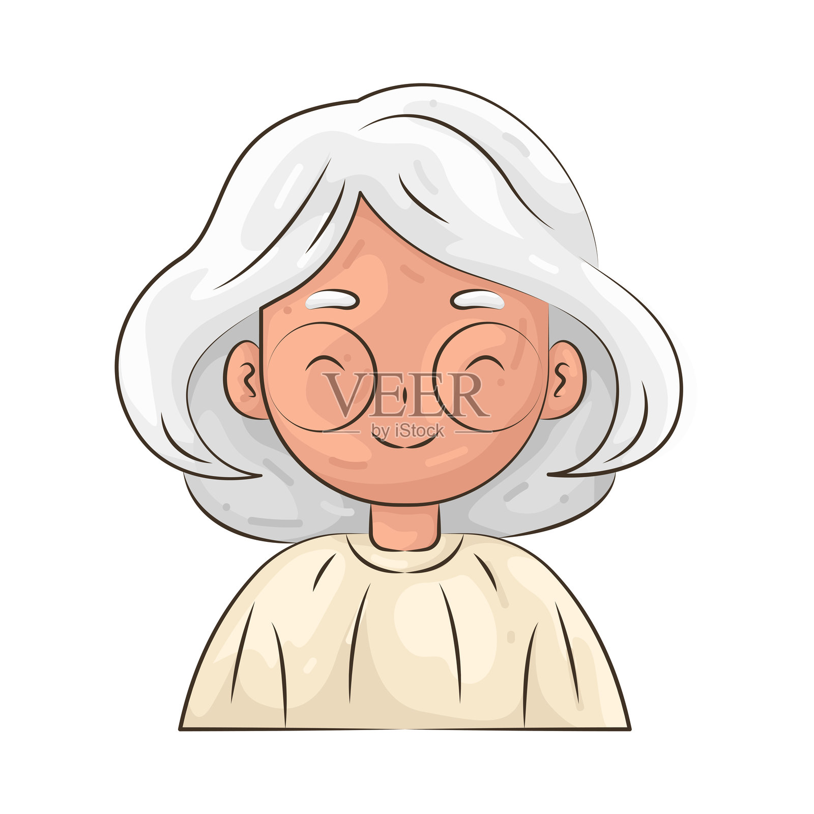 老年女性插画图片素材